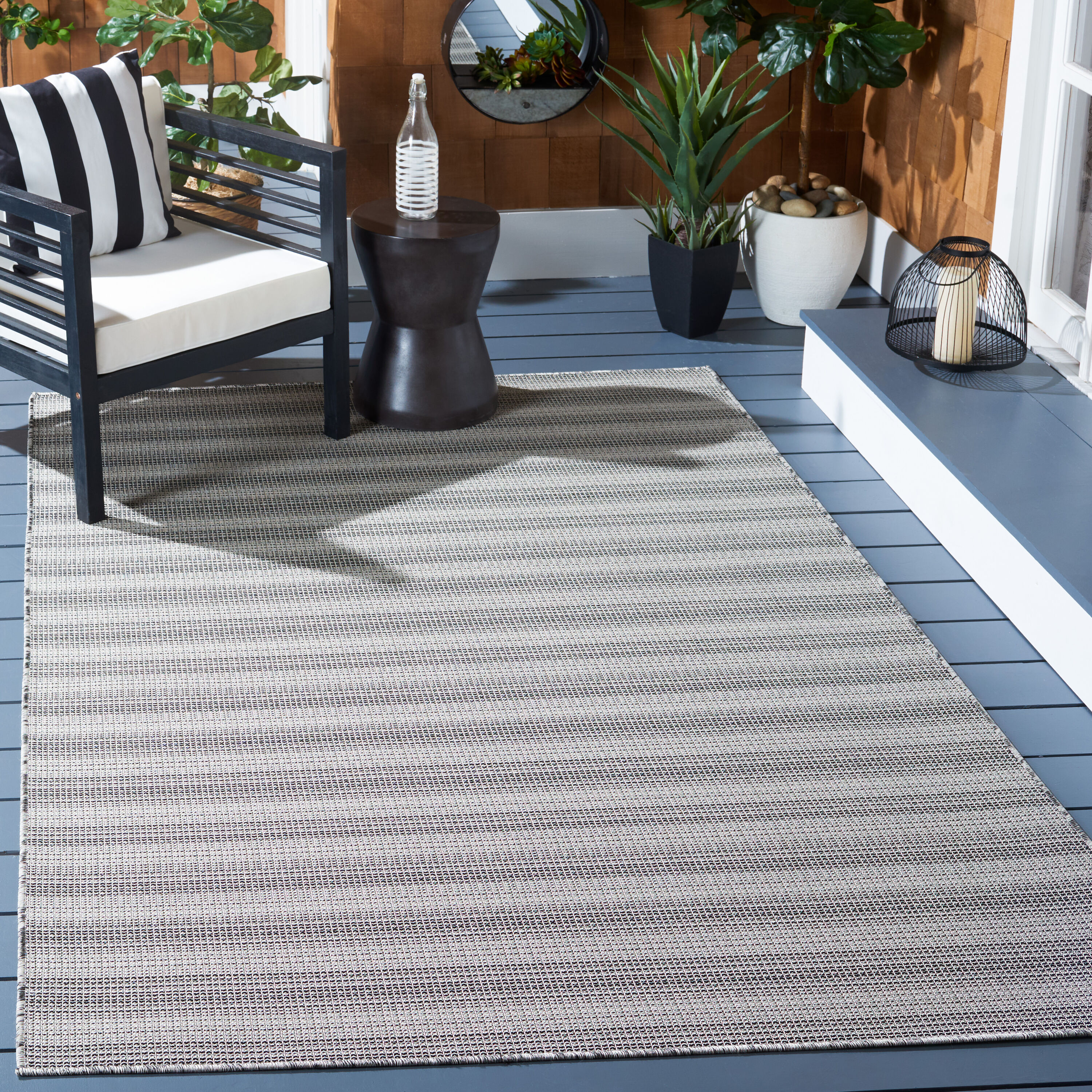 Hampton Black and Grey Hand-Knotted Wool Area Rug