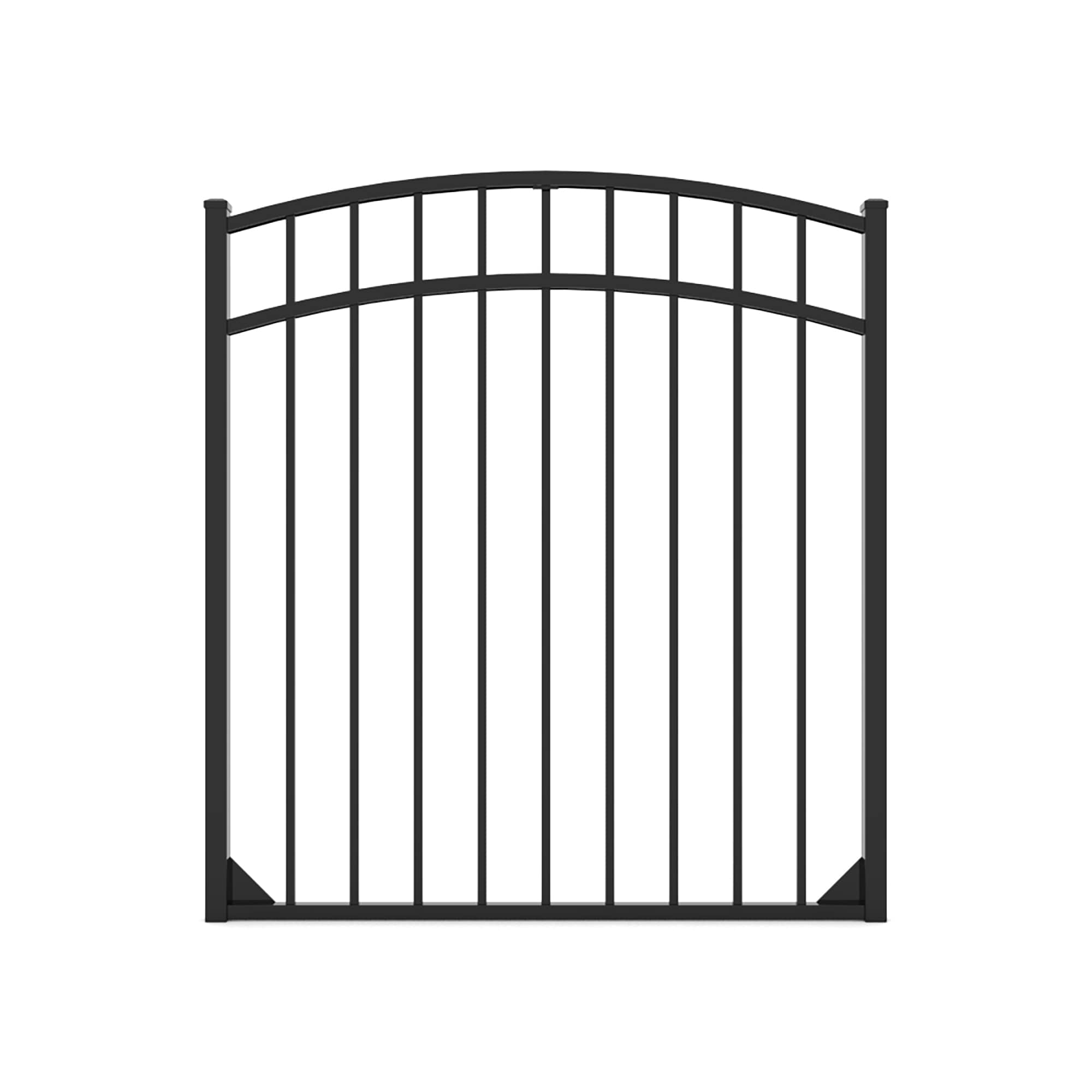 Fortress Building Products 413480447M 4-ft H x 4-ft W Gloss Black Aluminum Decorative Spaced picket Fence gate