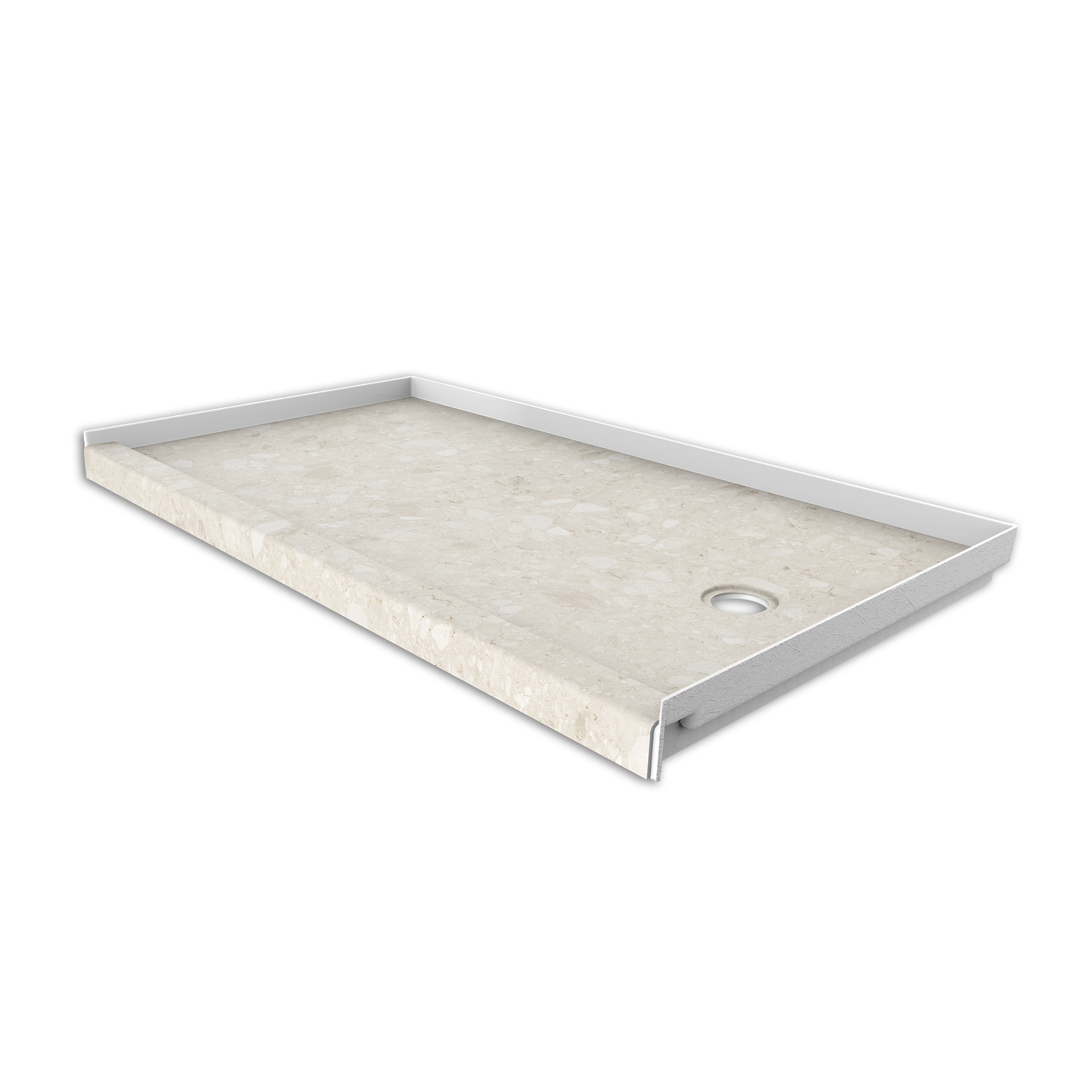 FlexStone FLXSBR6030CA 30-in W x 60-in L Calabria Single Threshold Rectangle Shower pan base with 2.625-in H Threshold (Right Drain)