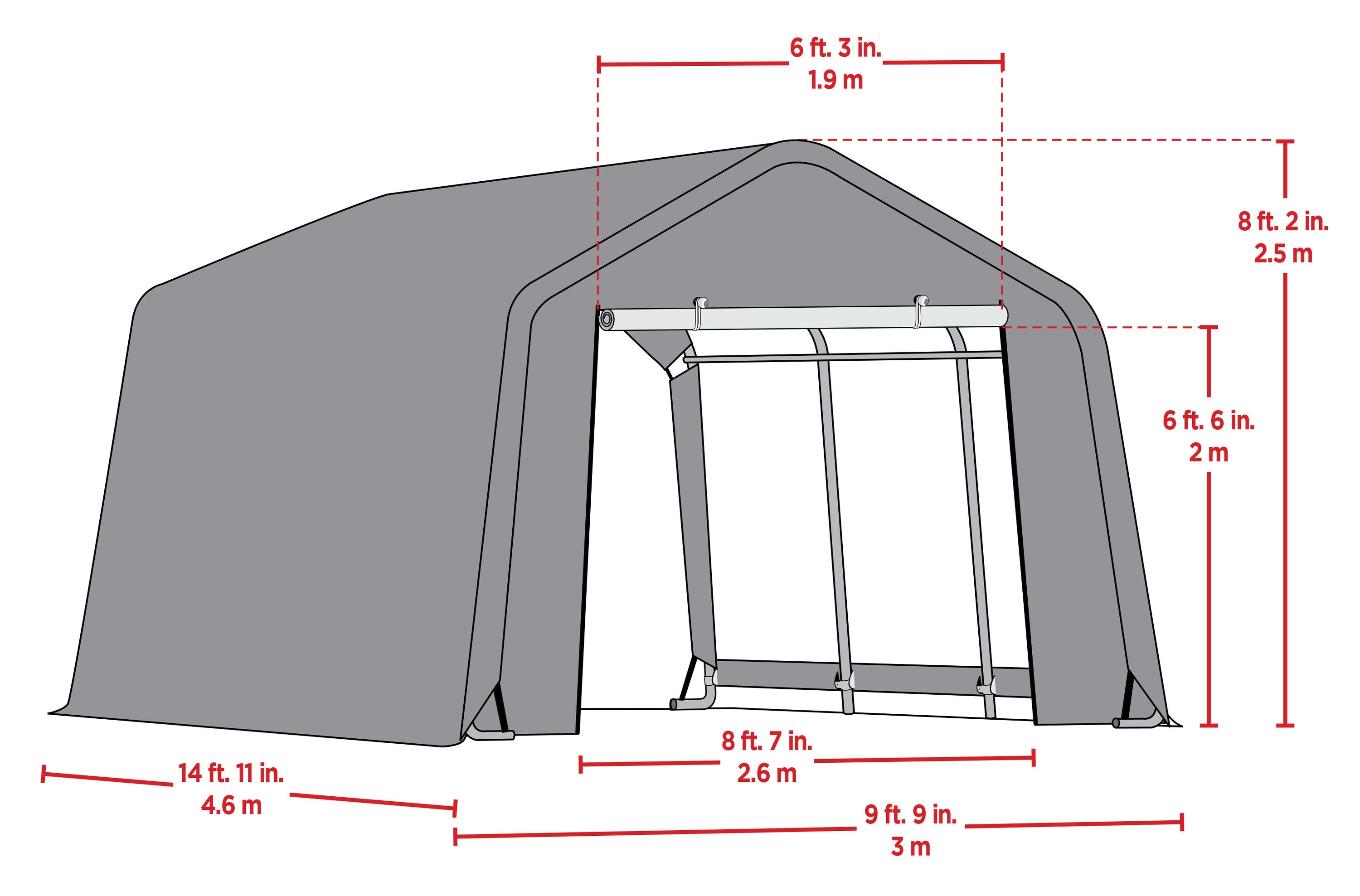 Scotts 10' x 15' Green Steel Frame Storage Shed