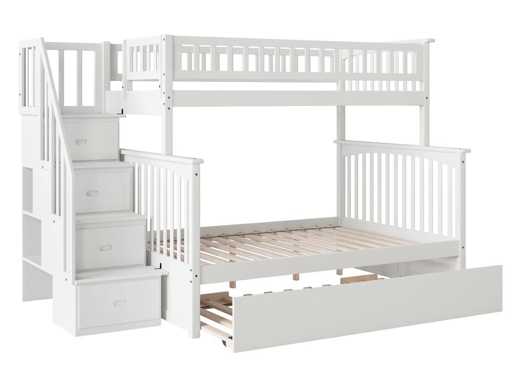 atlantic furniture columbia twin over full staircase trundle bunk bed