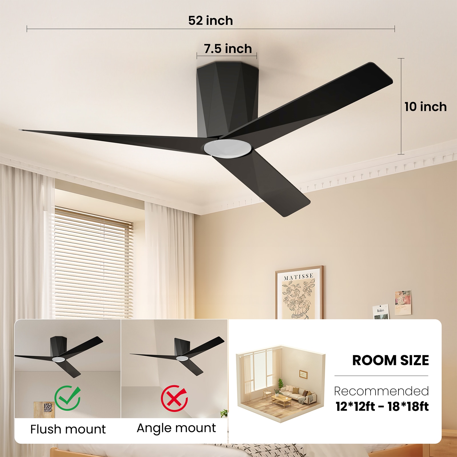 ocioc OC52-BK-3X-Z3 Ceiling-Fans - View #2