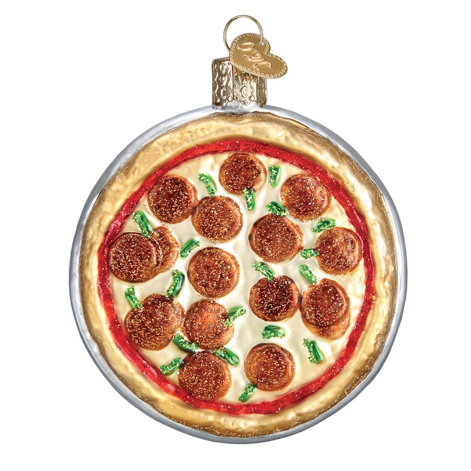 Old World Christmas 729343323507 Blown Glass Ornament for Christmas Tree - Pizza Pie