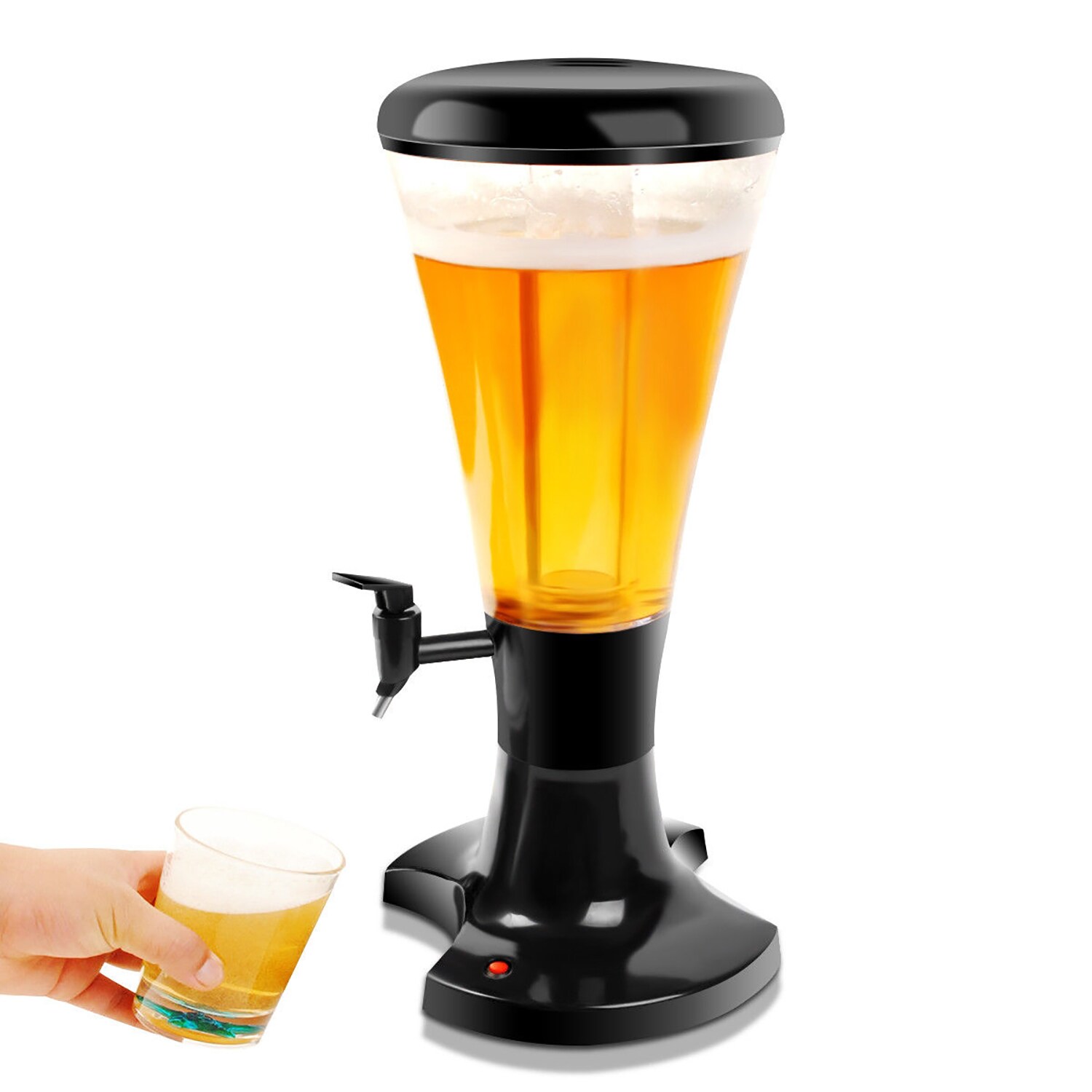GZMR Black Poly Beverage Dispenser with Stand - Hot/Cold, Dishwasher Safe,  Rustproof Spigot, Transparent Container with Scale and Ice Tube in the Beverage  Dispensers department at