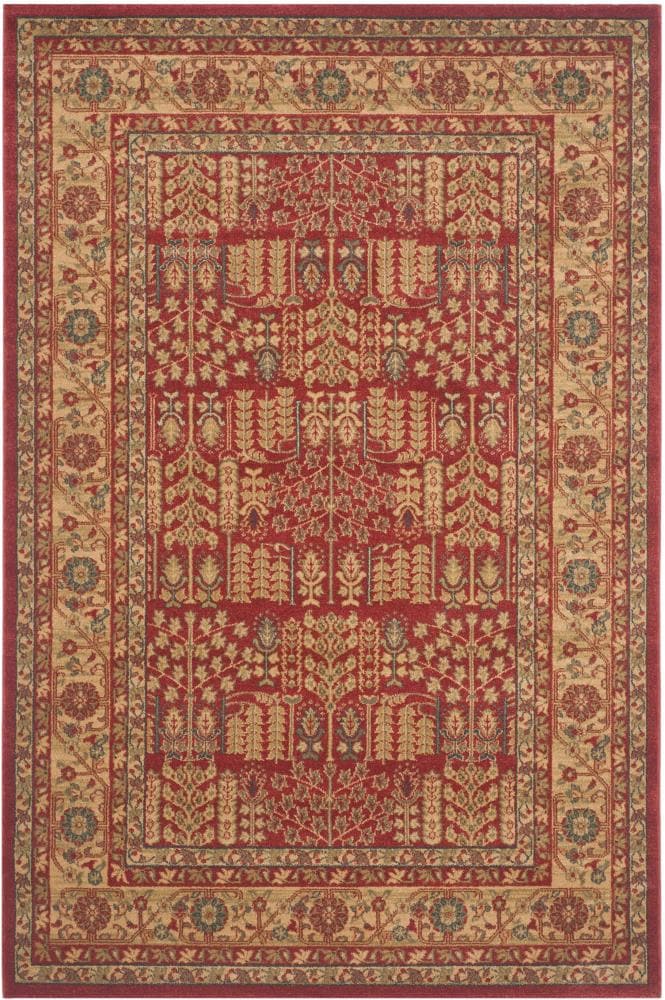 Safavieh MAH697A-5 Mahal Casbah 5 x 8 (ft) Loomed Polypropylene Red/Natural Rectangular Indoor Floral/Botanical Oriental Area rug