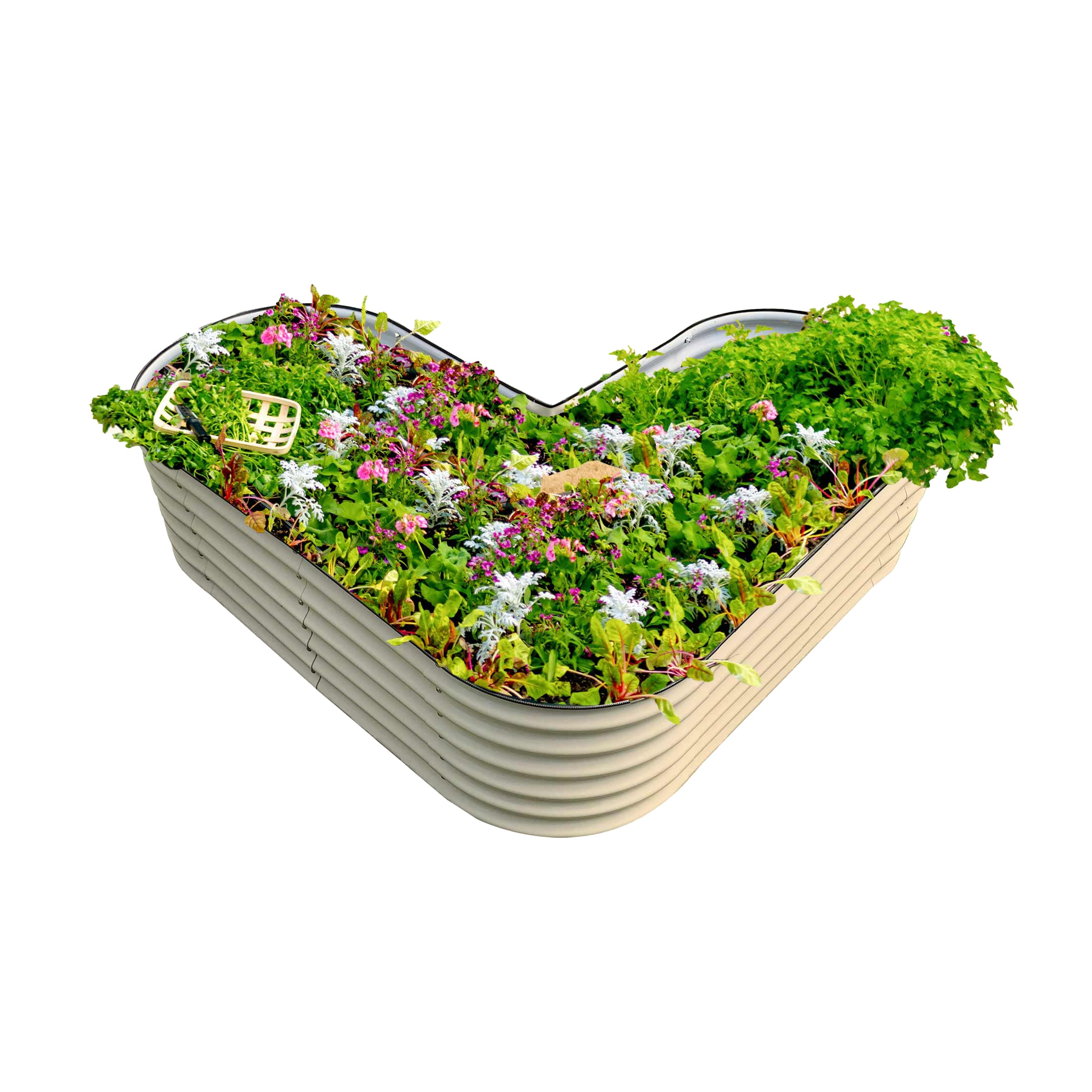 Vego Garden VBLST17W 30-cu ft 66-in W x 66-in L x 17-in H Pearl White Galvanized Metal Raised Garden Bed