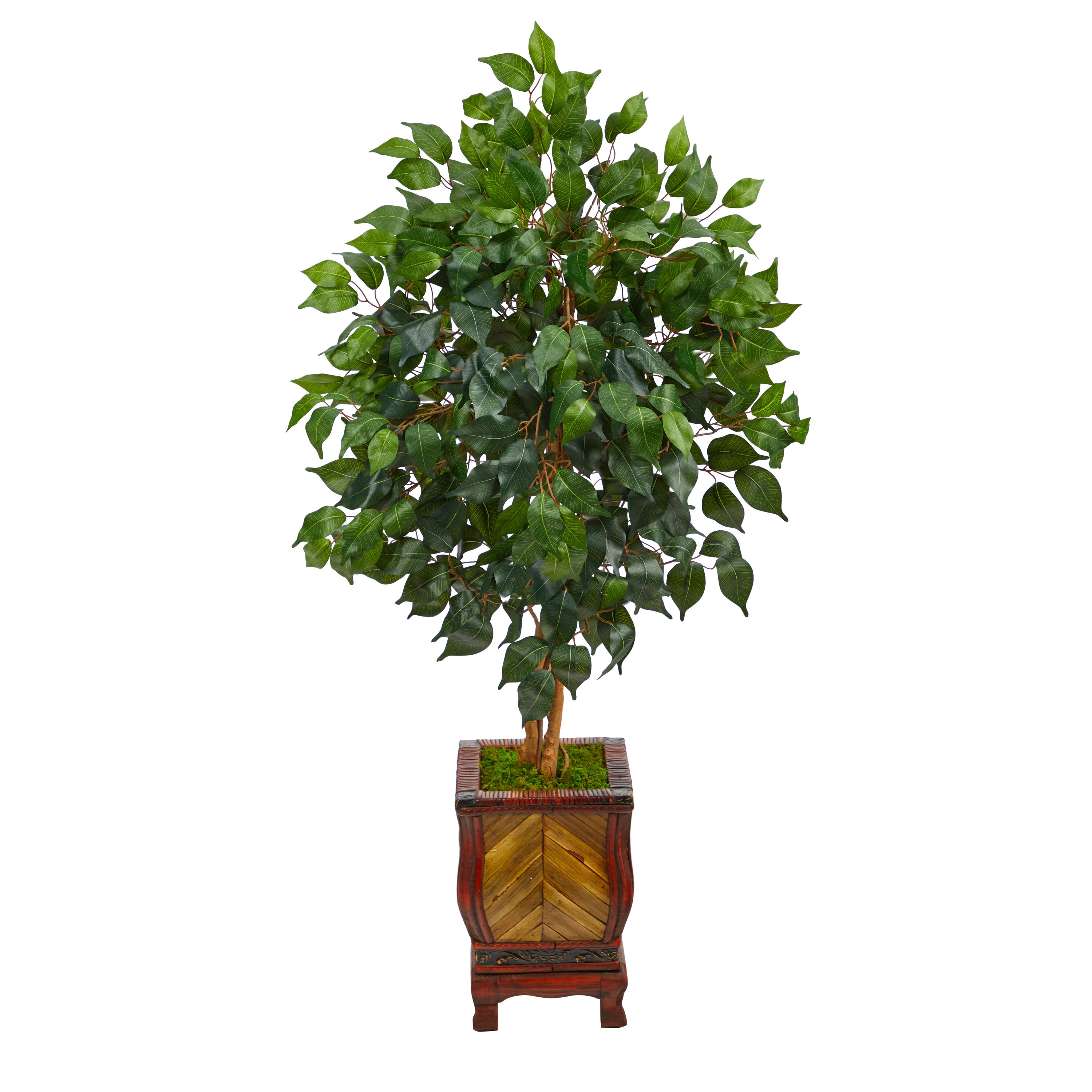  46-in Ficus Artificial Tree in Decorative Planter