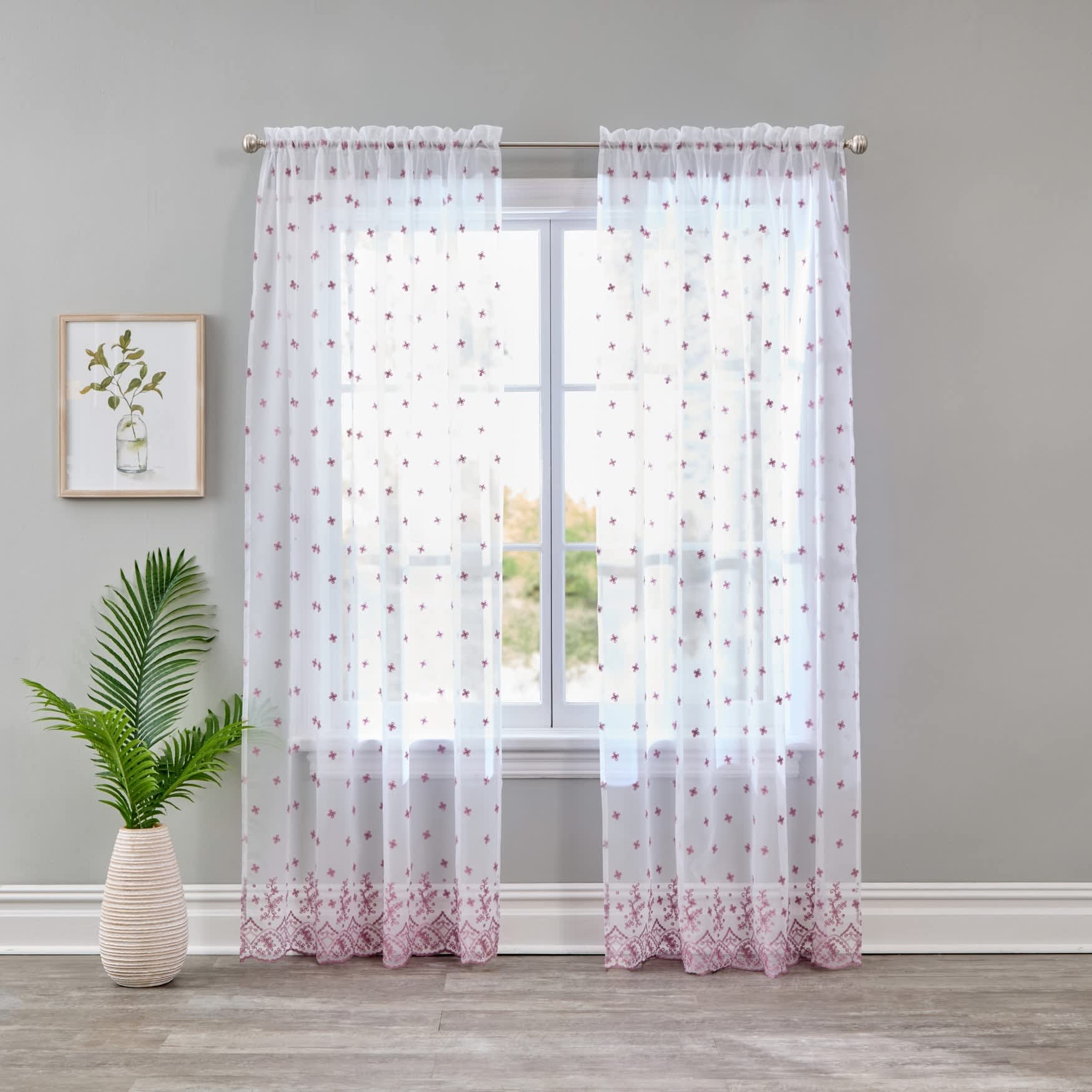 BrylaneHome 195844879940 Embroidered Voile Panel