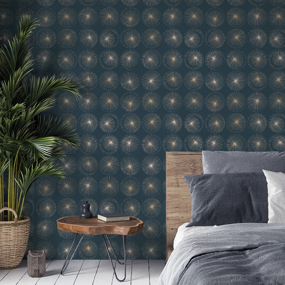 Tempaper 56-sq ft Midnight Vinyl Abstract Self-adhesive Peel and Stick ...