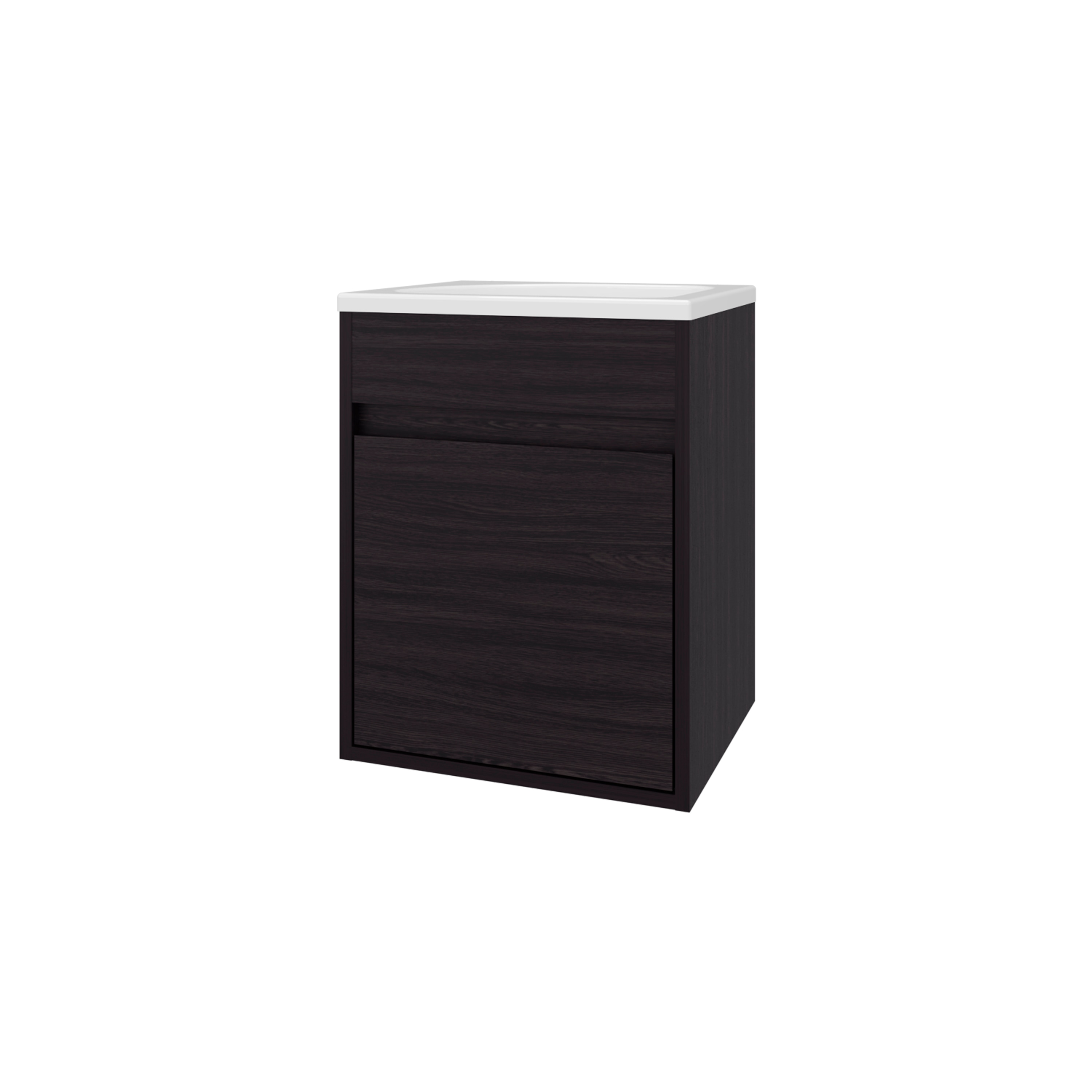 Vanityfus Bathroom Floating Vanity with Sink 1 Door- Wengue