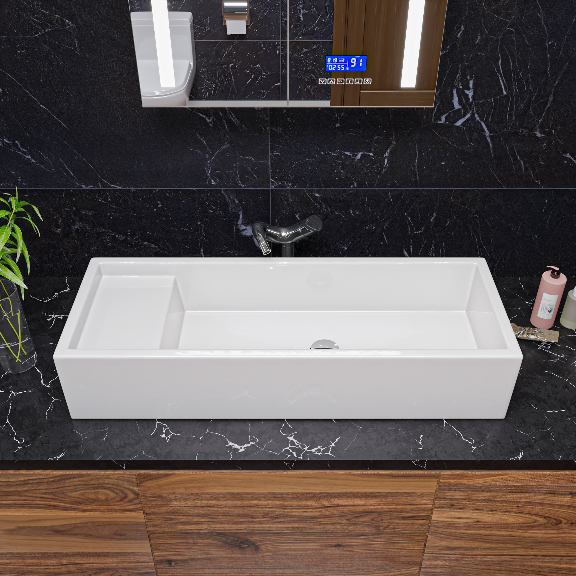 Polished Chrome Tall Single-Handle Bathroom Faucet