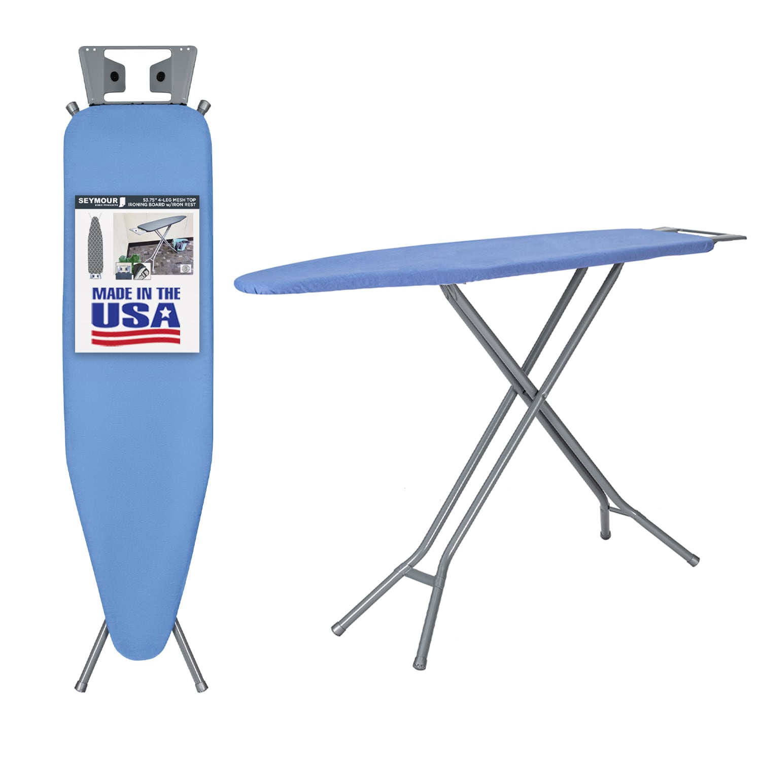 SEYMOUR HOME PRODUCTS 8144081 Blue Freestanding Folding ironing board ( 58.5-Inches x 14.25-Inches x 36-Inches )