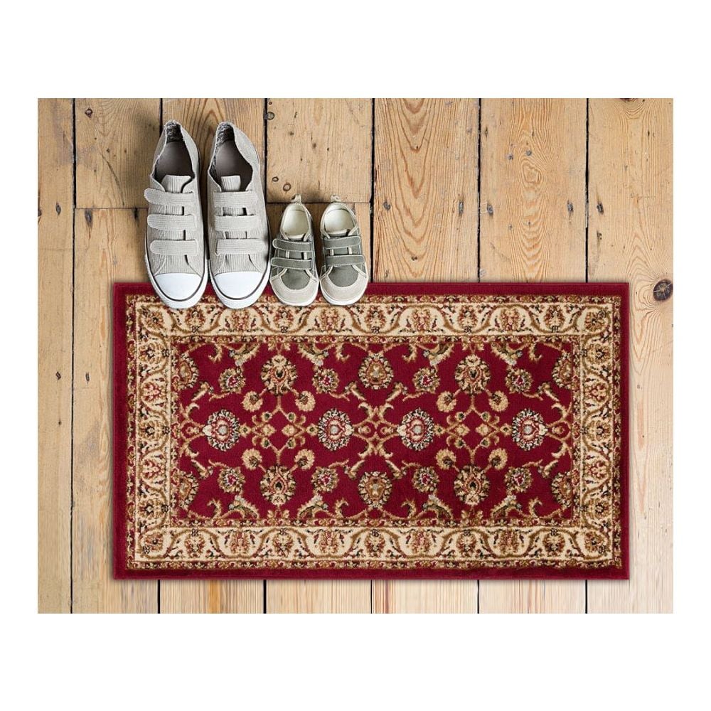 Well Woven 549303 2 x 4 (ft) Loomed Polypropylene Red Rectangular Indoor Medallion Persian Area rug