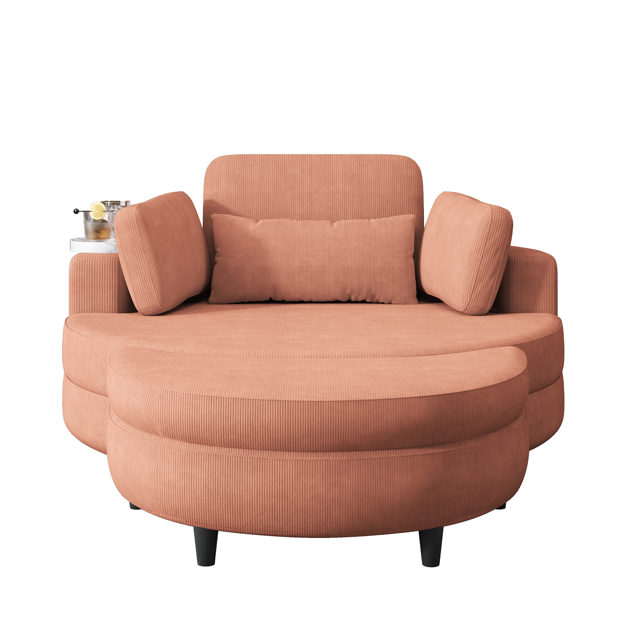 Bybafun YC5200008 51.2-in Modern Orange Reclining Sofa