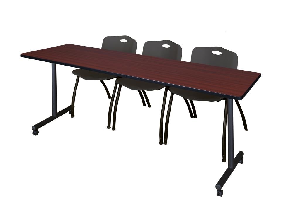 Regency MKTRCC8424MH47BK Training Brown 4-Person Training Table (84-in W x 29-in H)