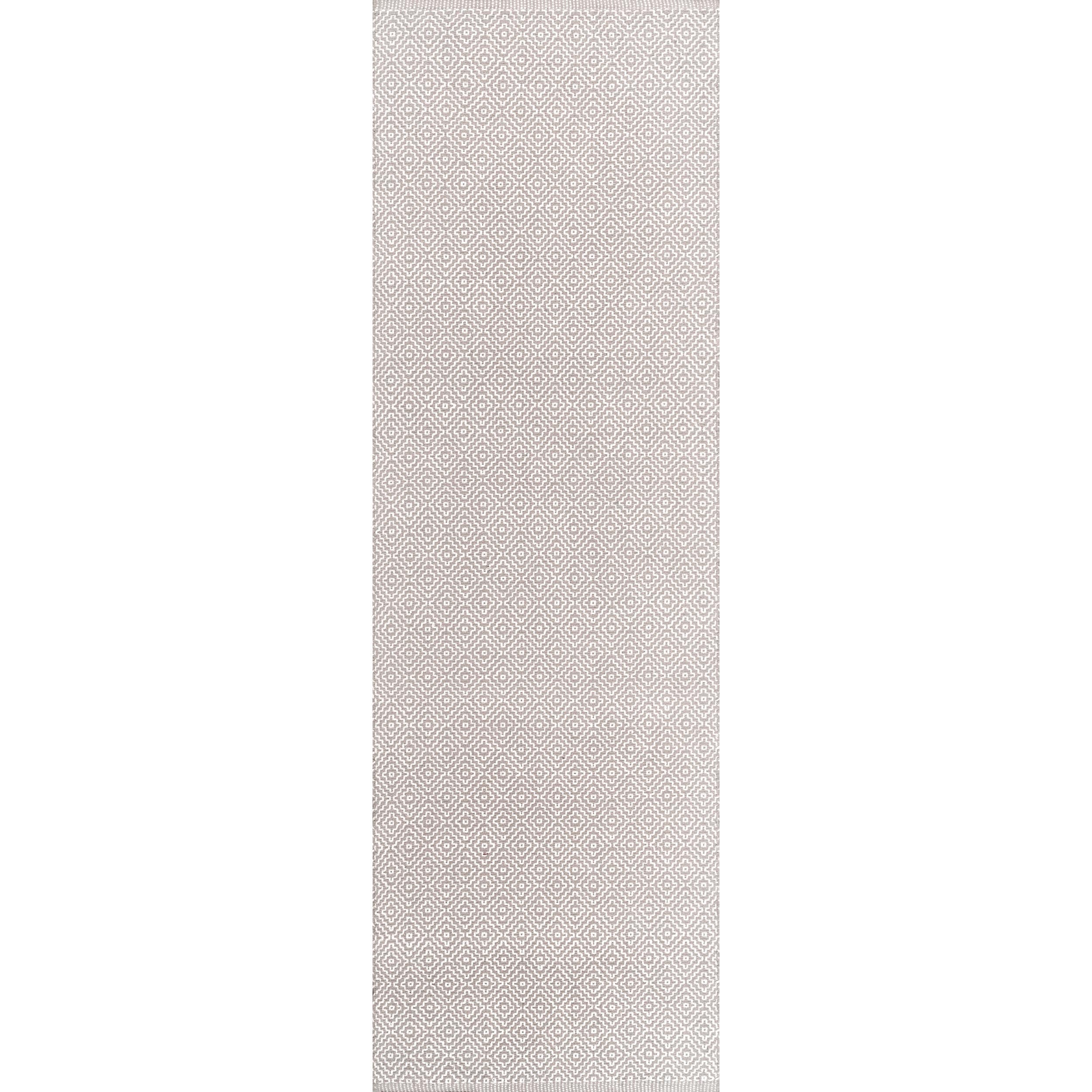 nuLOOM HMCO6B-2608 Cottage 2 x 8 (ft) Loomed Cotton Taupe Rectangular Indoor Geometric Farmhouse/Cottage Runner rug