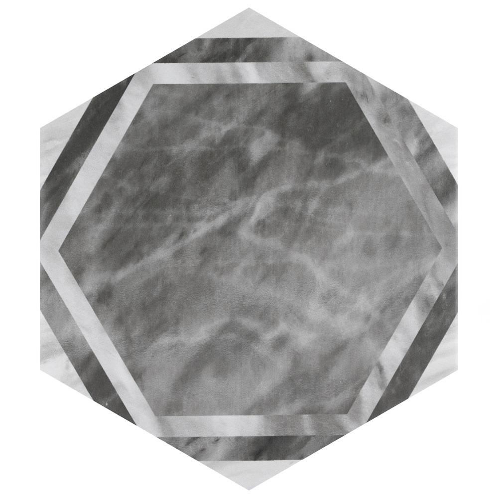 Affinity Tile S1FEQ8BXDD Sample - Classico Bardiglio Hex Dimension Dark 7-in x 8-in Satin Porcelain Hexagon Floor and Wall Tile