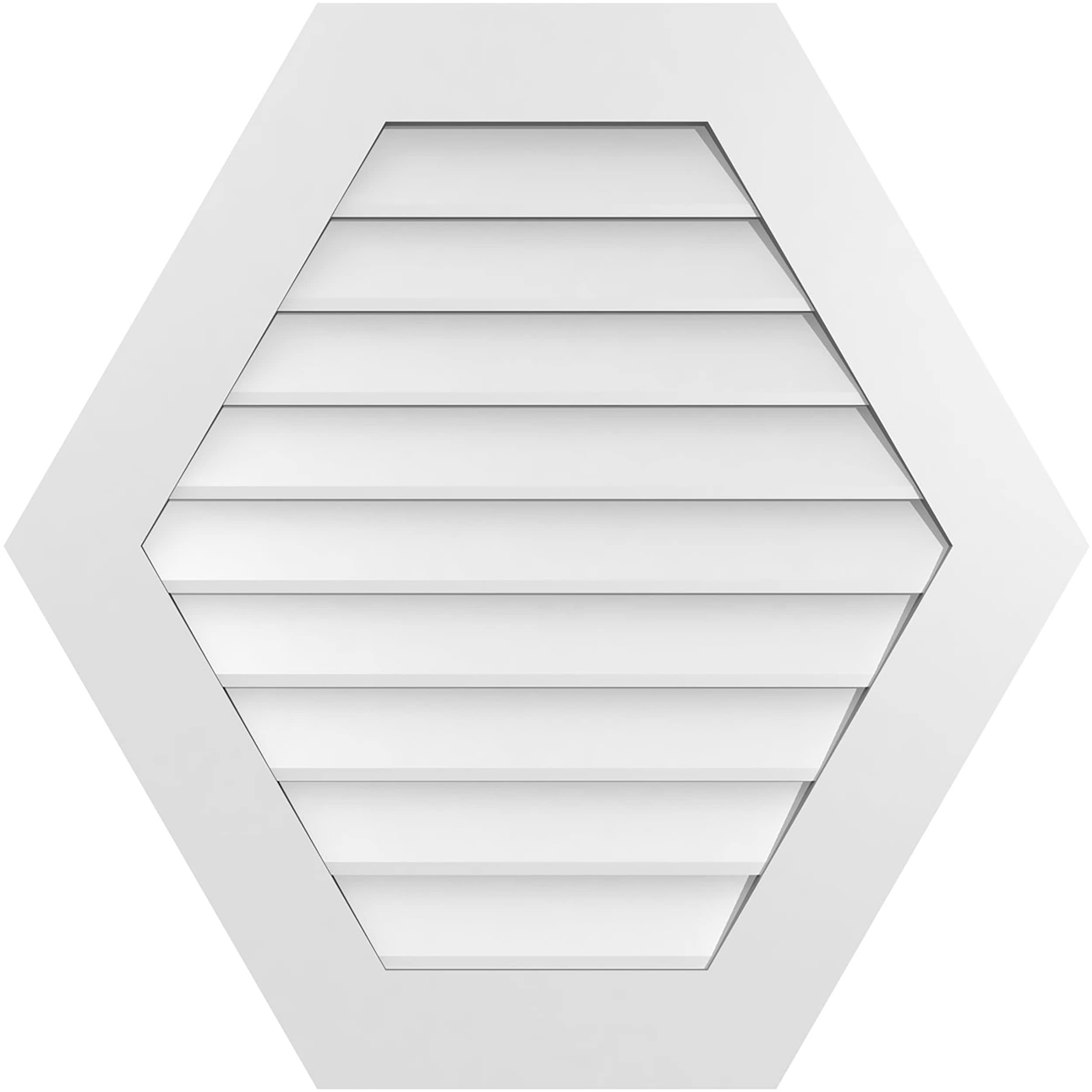 Ekena Millwork GVPHP32X3201SN 32-Inches x 32-Inches Off-white Peaked PVC Gable Louver Vent