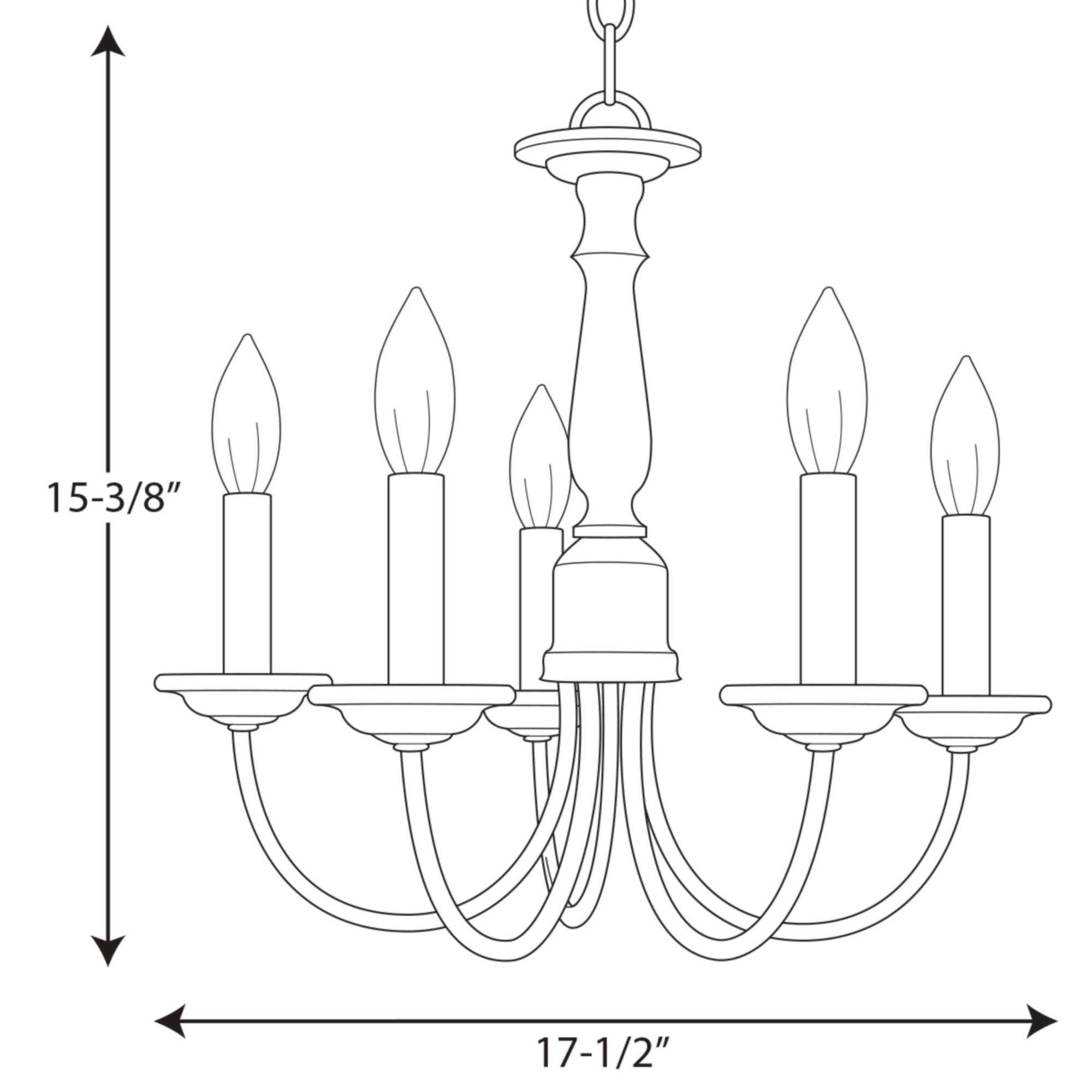 Progress Lighting Five Light 5-Light Polished Brass Traditional Dry Rated  Chandelier in the Chandeliers department at Lowes.com