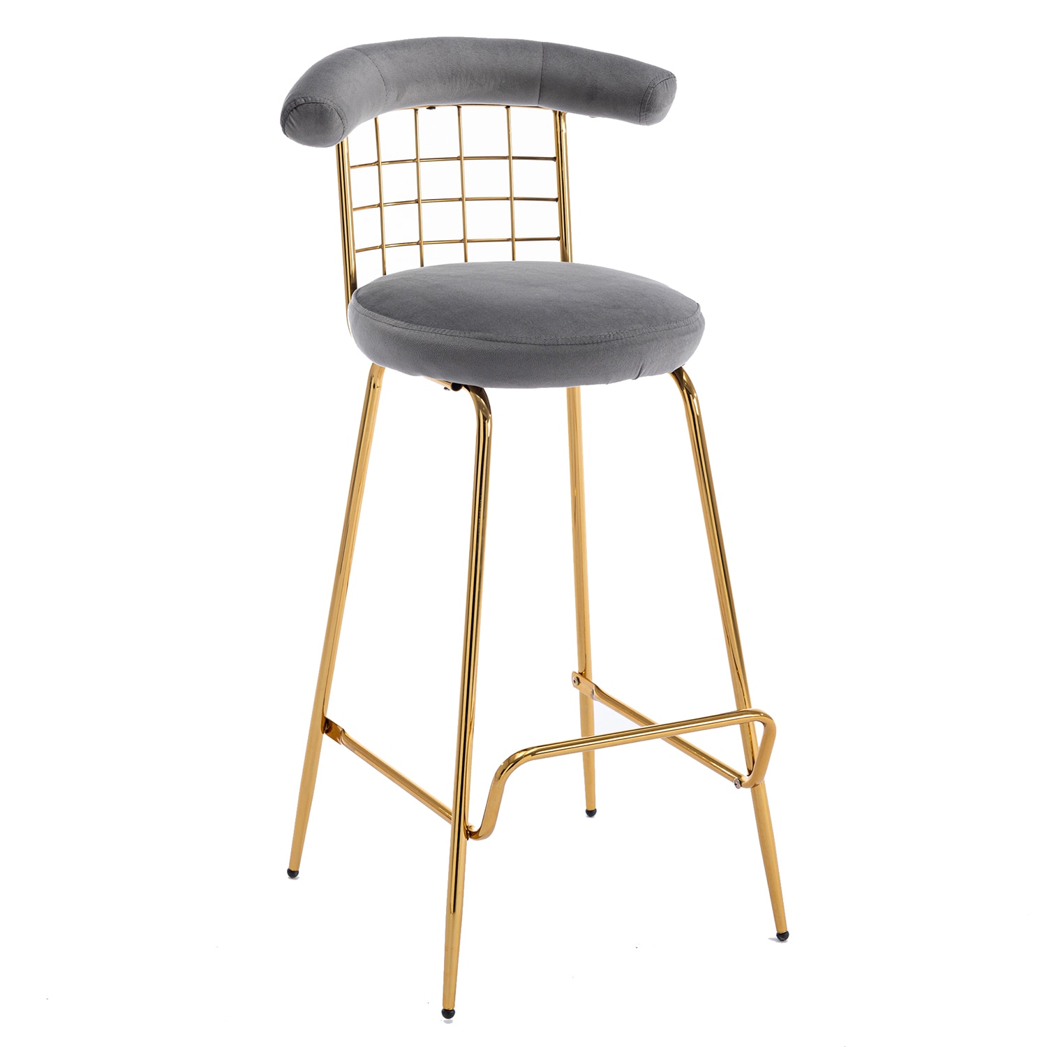 Set of 2 Gray 32-in H Bar height Upholstered Metal Bar Stool | - Bybafun YA6100095