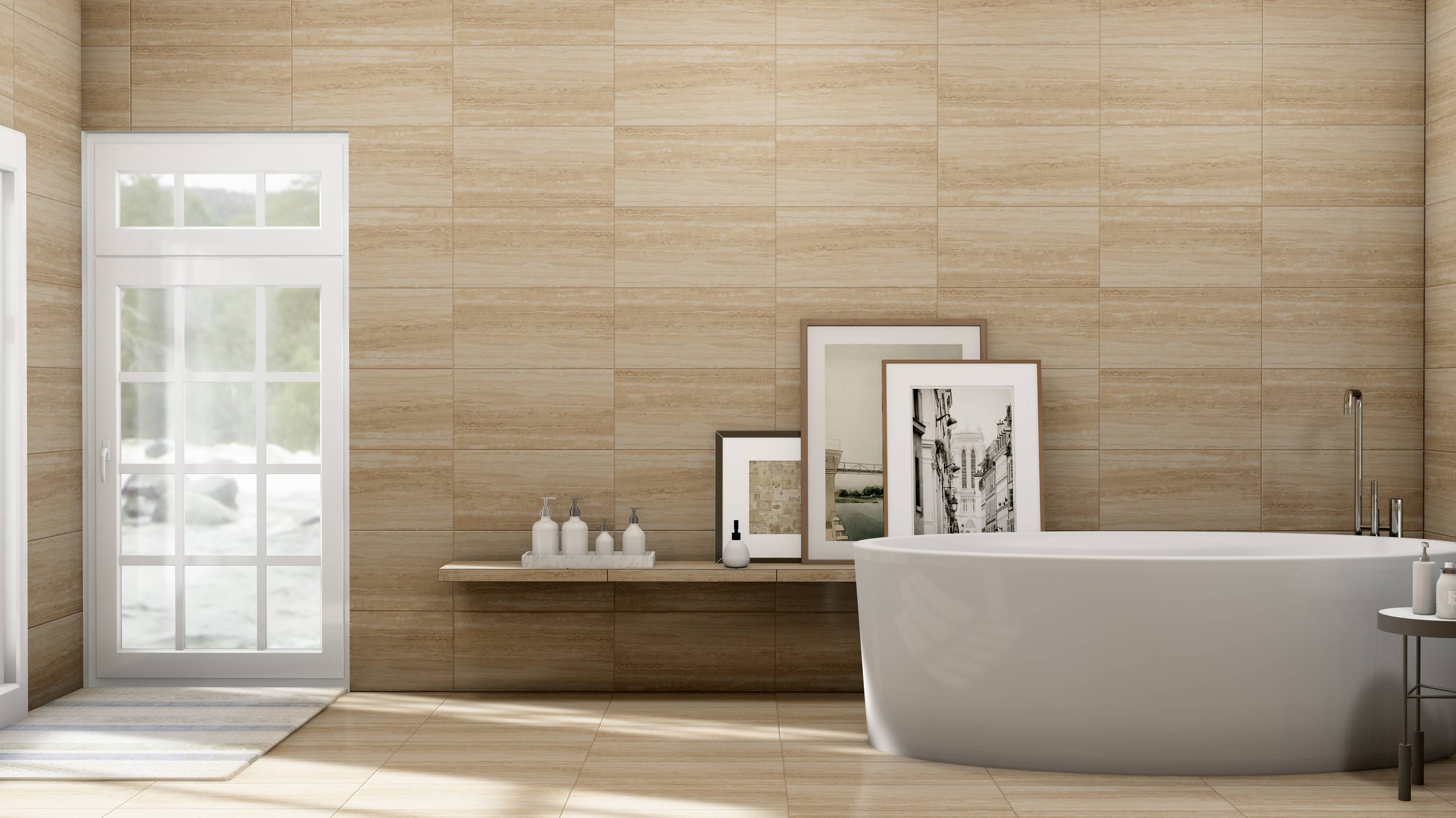 Style Selections Torin Beige 12-in x 24-in Polished Porcelain Marble Look Tile (1.93-sq. ft/ Piece)