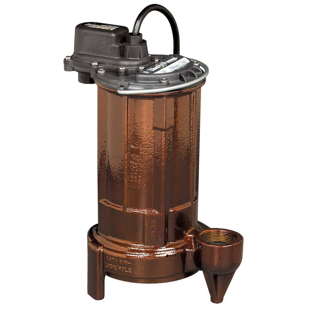Liberty Pumps 1/2 hp Submersible Effluent Sump Pump Cast iron wide angle float with series plug 115V 35.ft cord