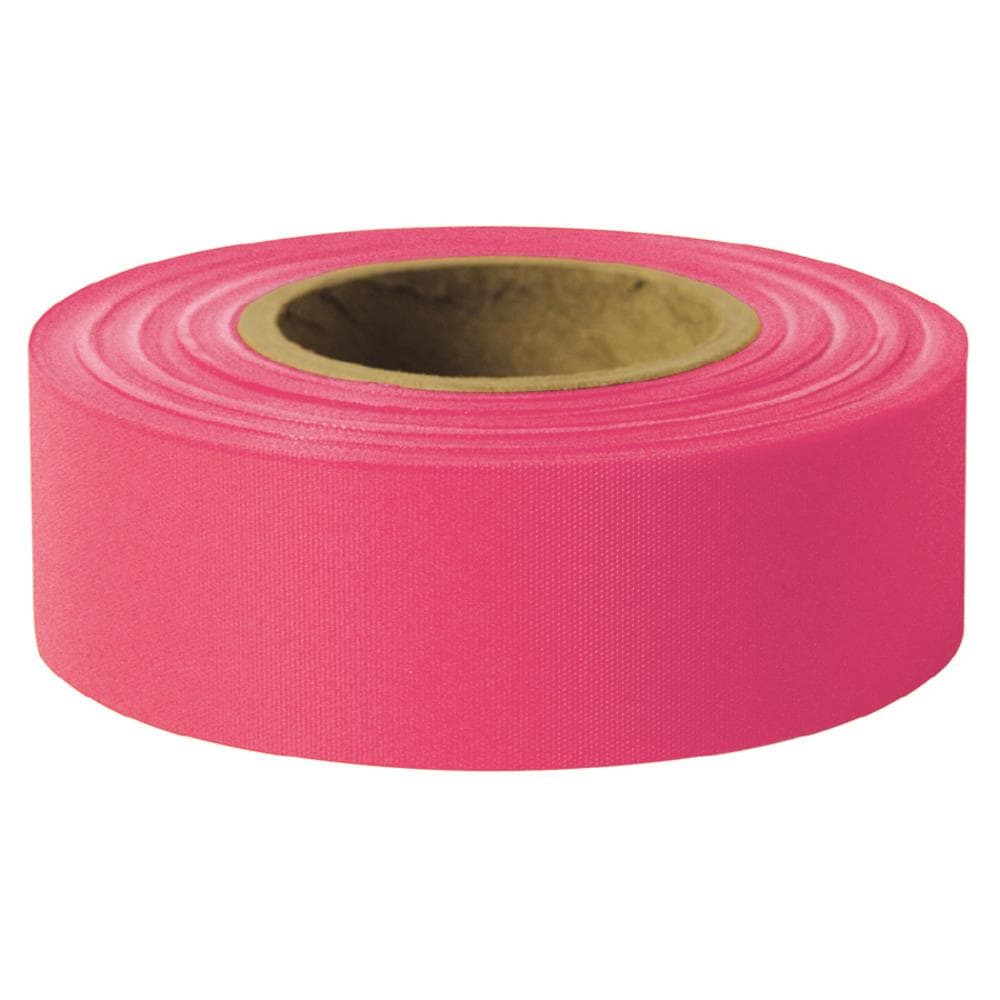 Presco Taffeta Flagging Tape, 1-3/16 in x 300 ft, Flourescent Pink - 12 CA (764-Tfp)