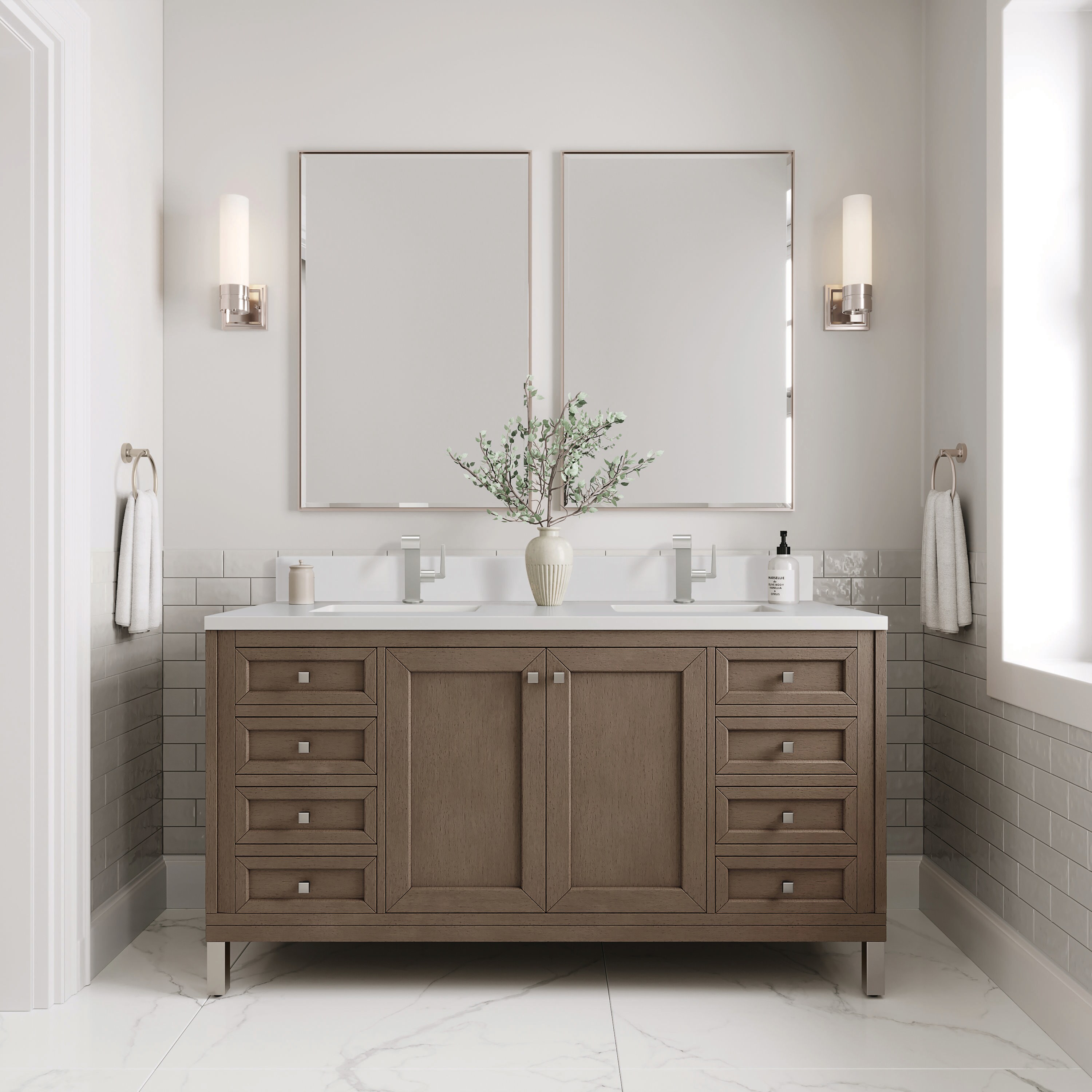 James Martin Vanities 305-V60D-WWW-1WZ Bath-Vanity-Combo - View #2