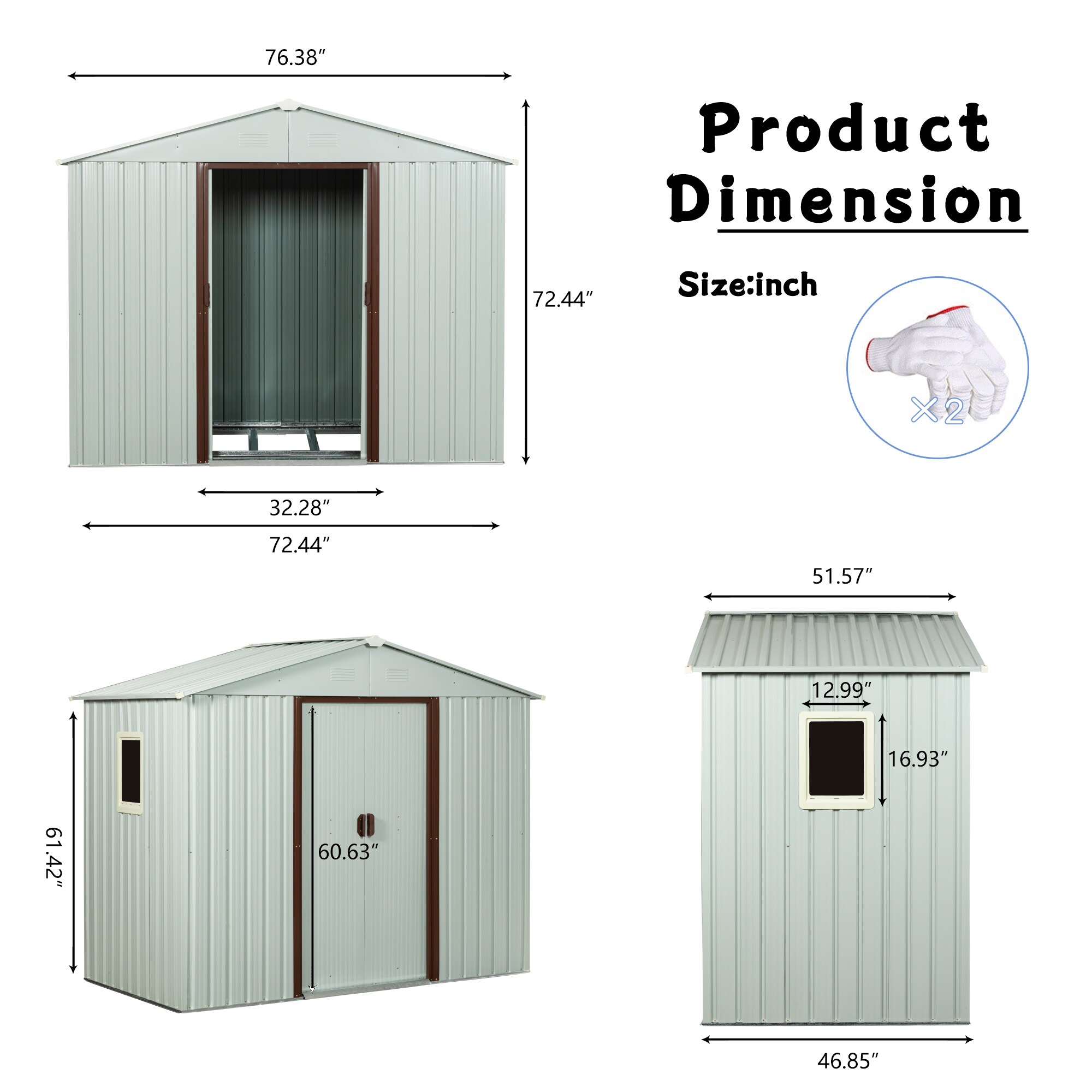 Xspracer ML-OS178 Metal-Storage-Buildings-Sheds - View #2