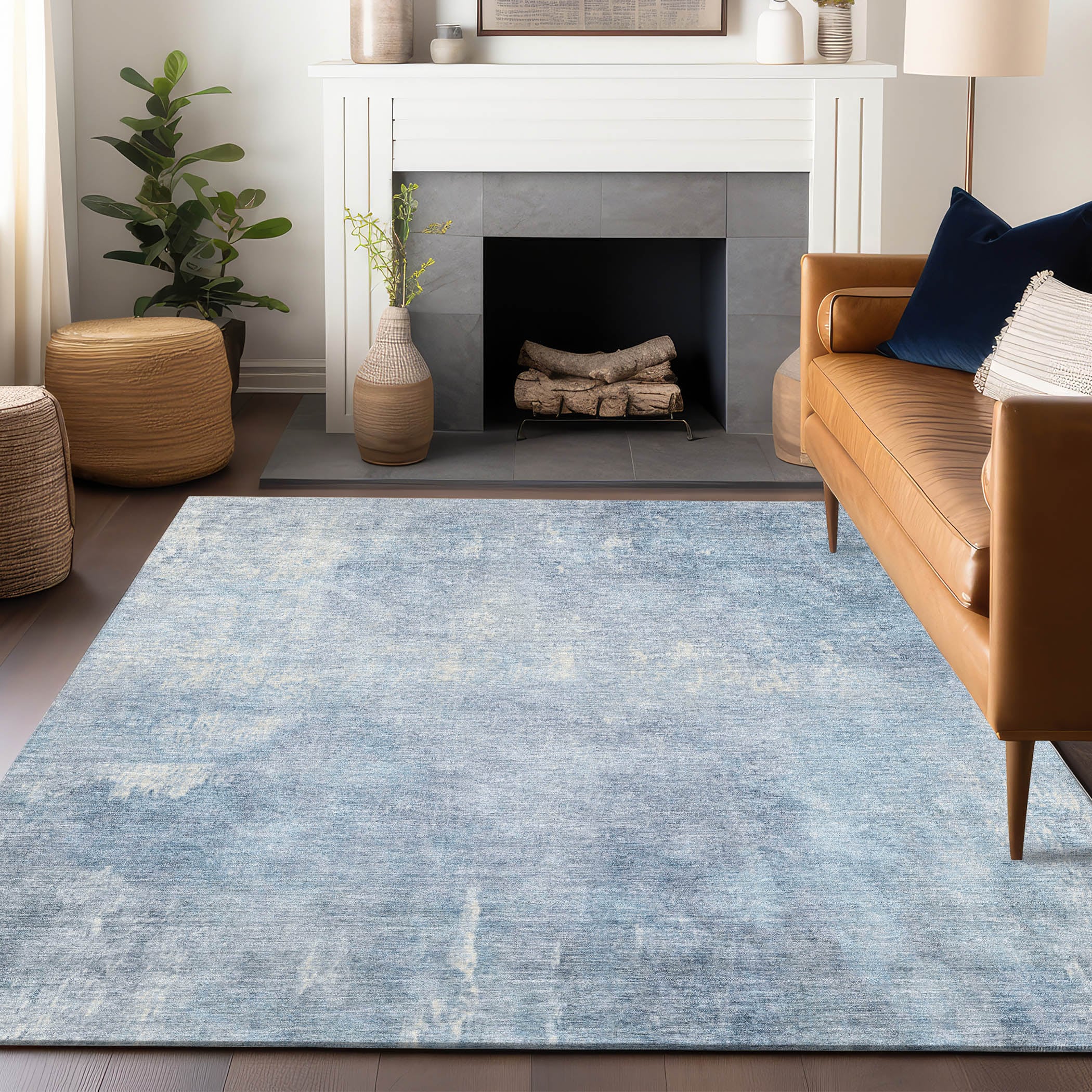 Addison Rugs Chantille ACN1852SK 8 x 10 (ft) Polyester Sky Rectangular ...