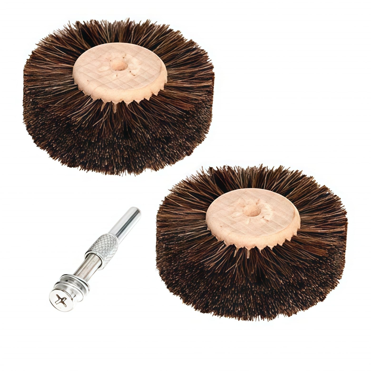 Ahfiwaso LS Brand 2 Piece Set Horsehair Brushes for Polishing Wood Furniture Metal Jewelry Jade Compatible with Drills Angle Grinders Anti Static Reusable #LAH0626H101