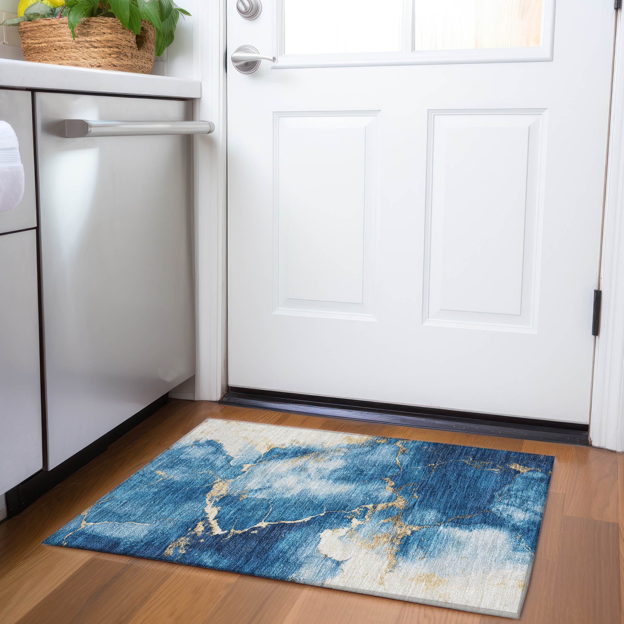 Addison Rugs ACN1790NA20X30 Chantille ACN1790NA 1 x 2 (ft) Loomed Navy Rectangular Indoor/Outdoor Machine washable Pet Friendly Area rug