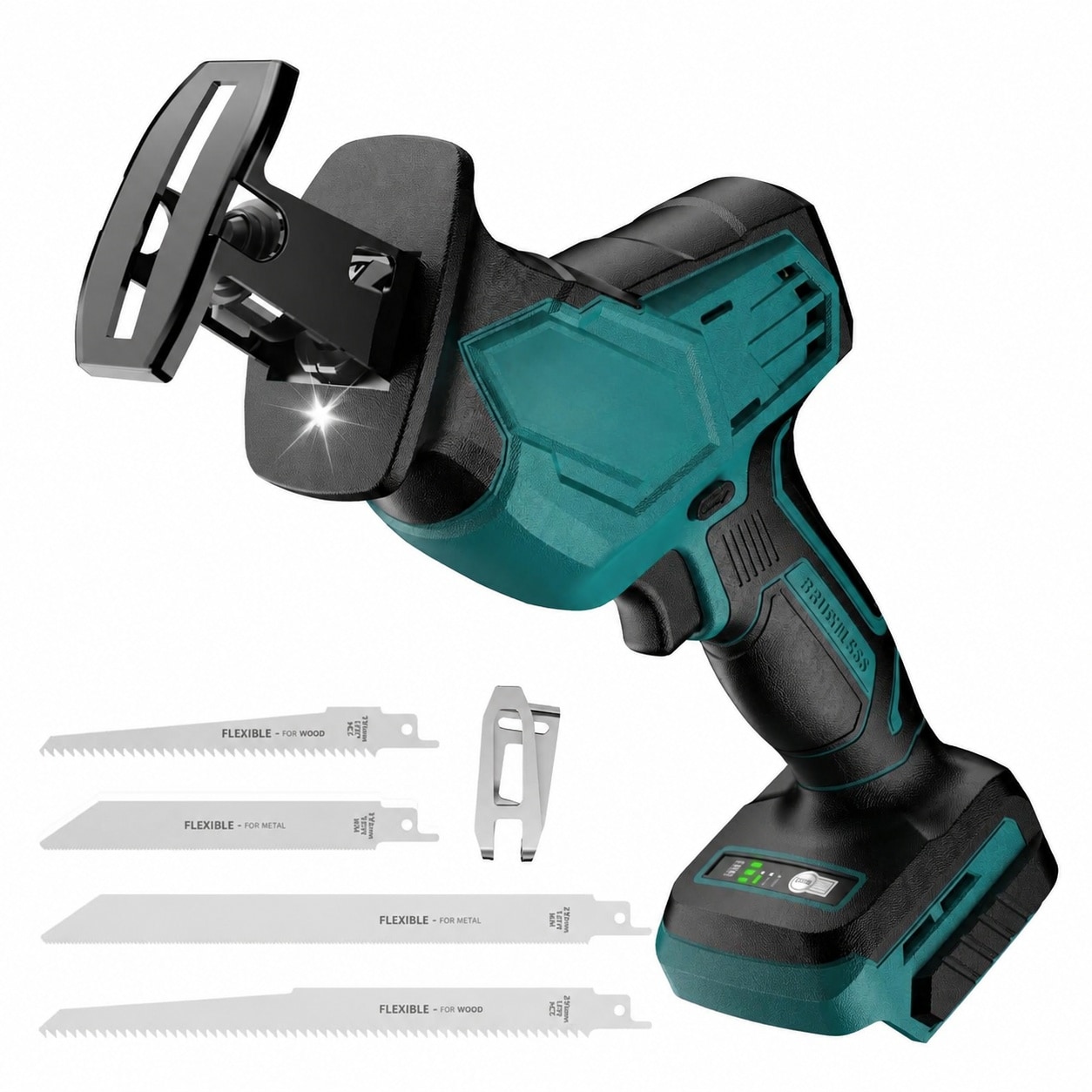 Afoxsos Cordless Reciprocating Saw Compatible with Makita 18V power cell 3 Variable Speeds Brushless Motor Tool Free Blade Change Portable Saw #LAF0814F443