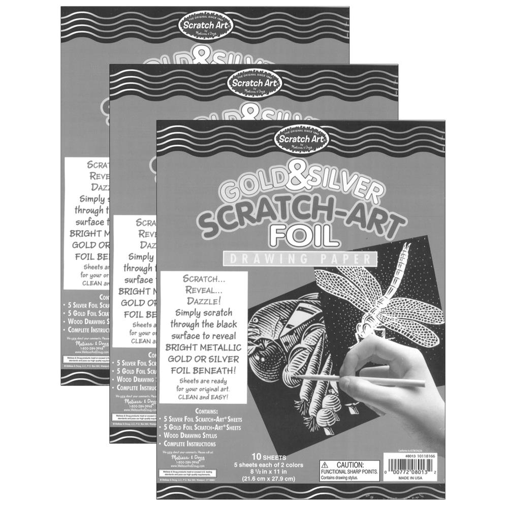 DFsucces Scratch Art set of 10 black 8 + white single + brush