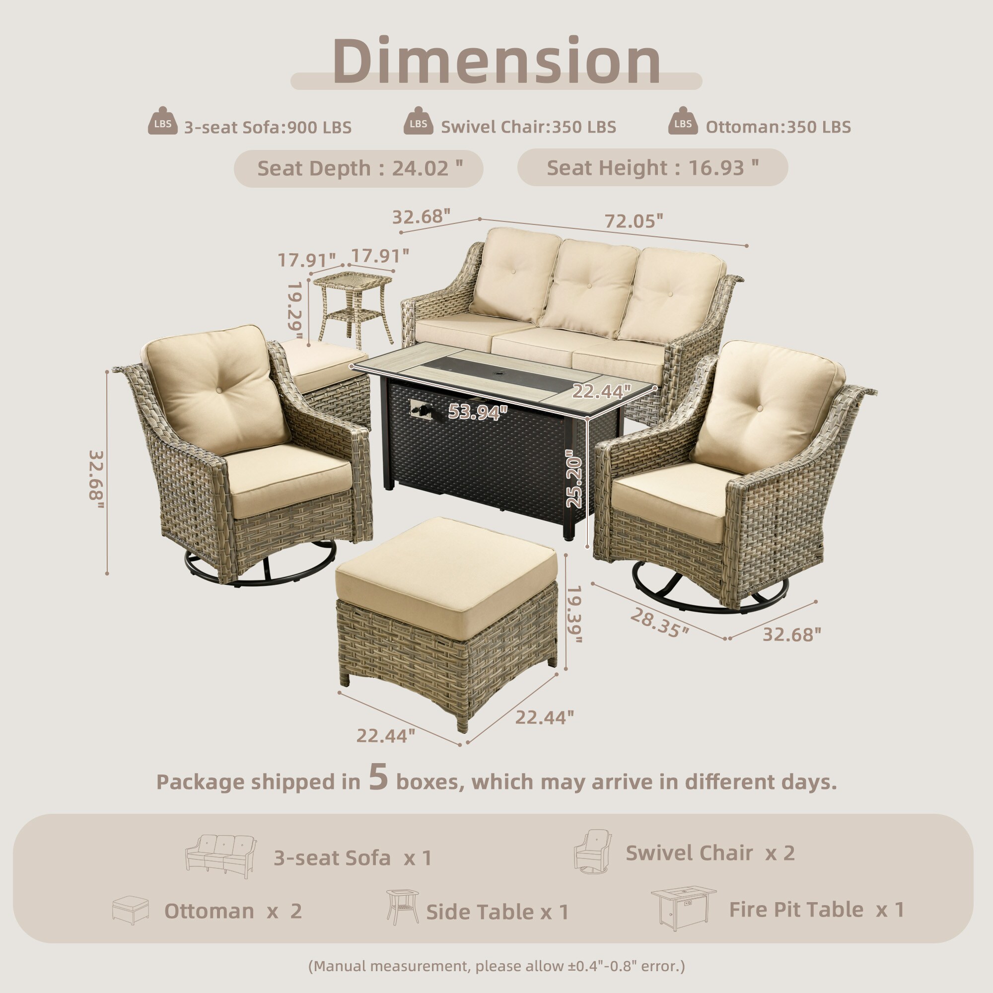 weaxty HMBCFP8503PADYZ71S6 Patio-Conversation-Sets - View #7