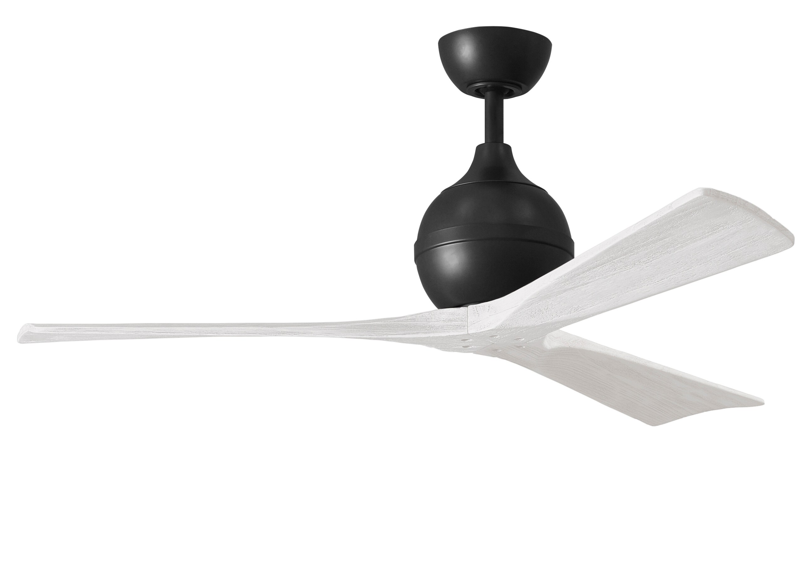 Irene-3 52-in Matte Black with Matte White Blades Indoor/Outdoor Ceiling Fan and Remote (3-Blade) | - Matthews Fan Company IR3-BK-MWH-52