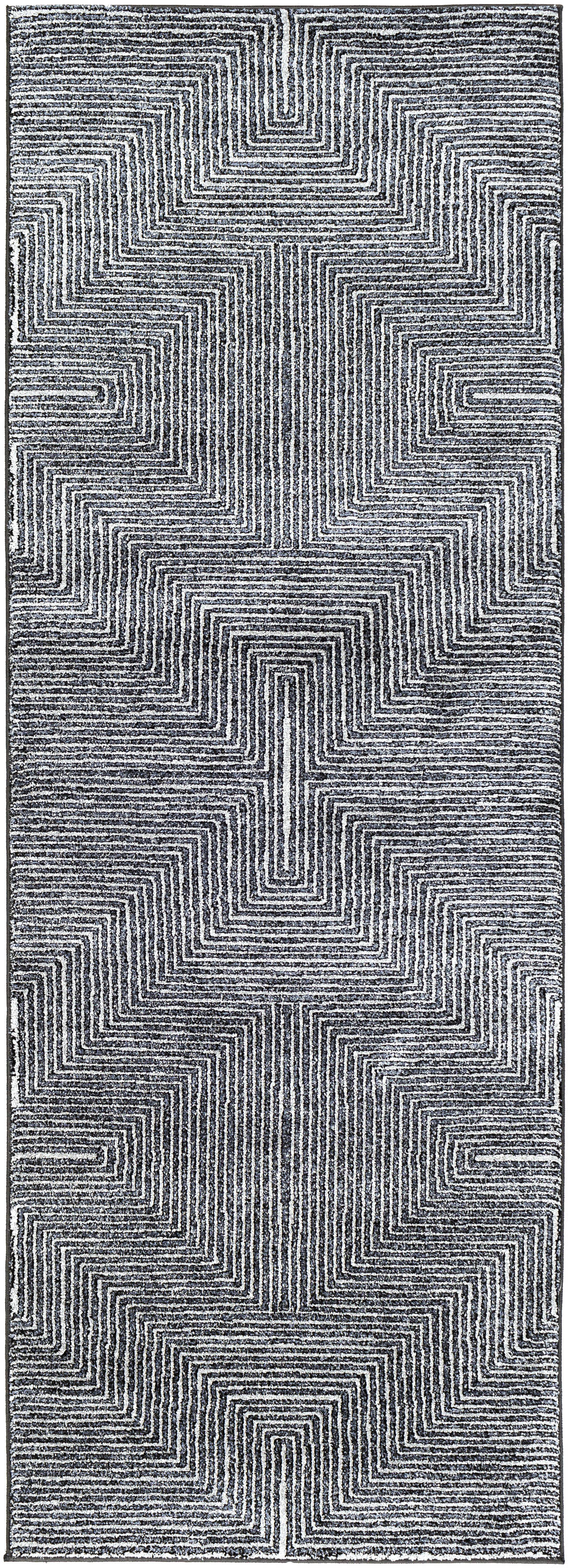 Surya NPI2317-2773 Nepali 2 x 8 (ft) Polypropylene Black Rectangular Indoor Stripe Global Runner rug