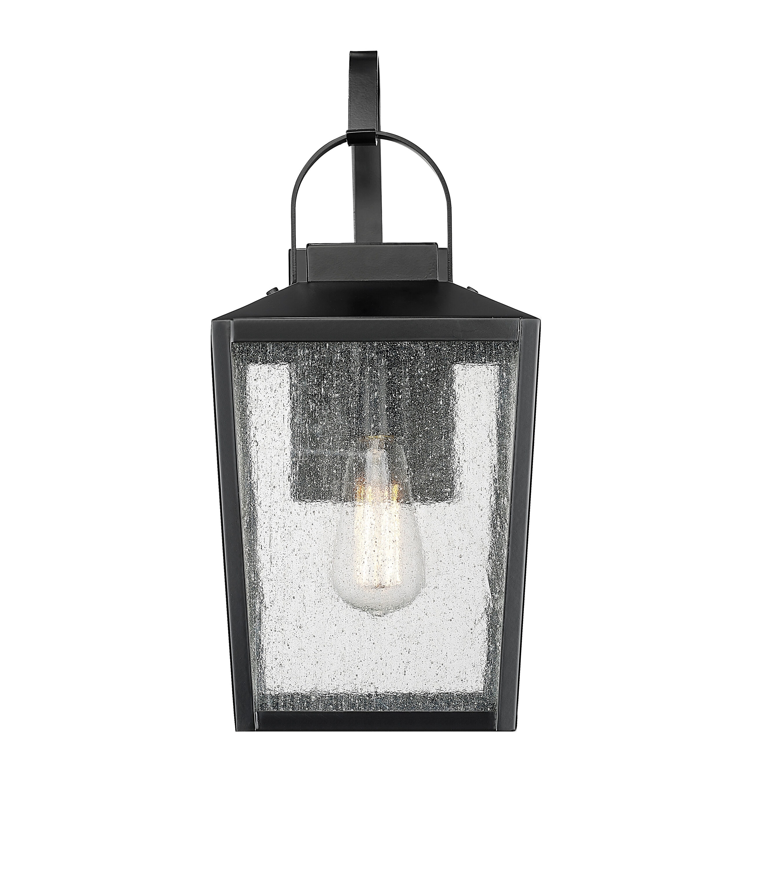 Millennium Lighting 42651-PBK Devens 1 -Light 16-in H Matte Black Hardwired Outdoor Wall Light