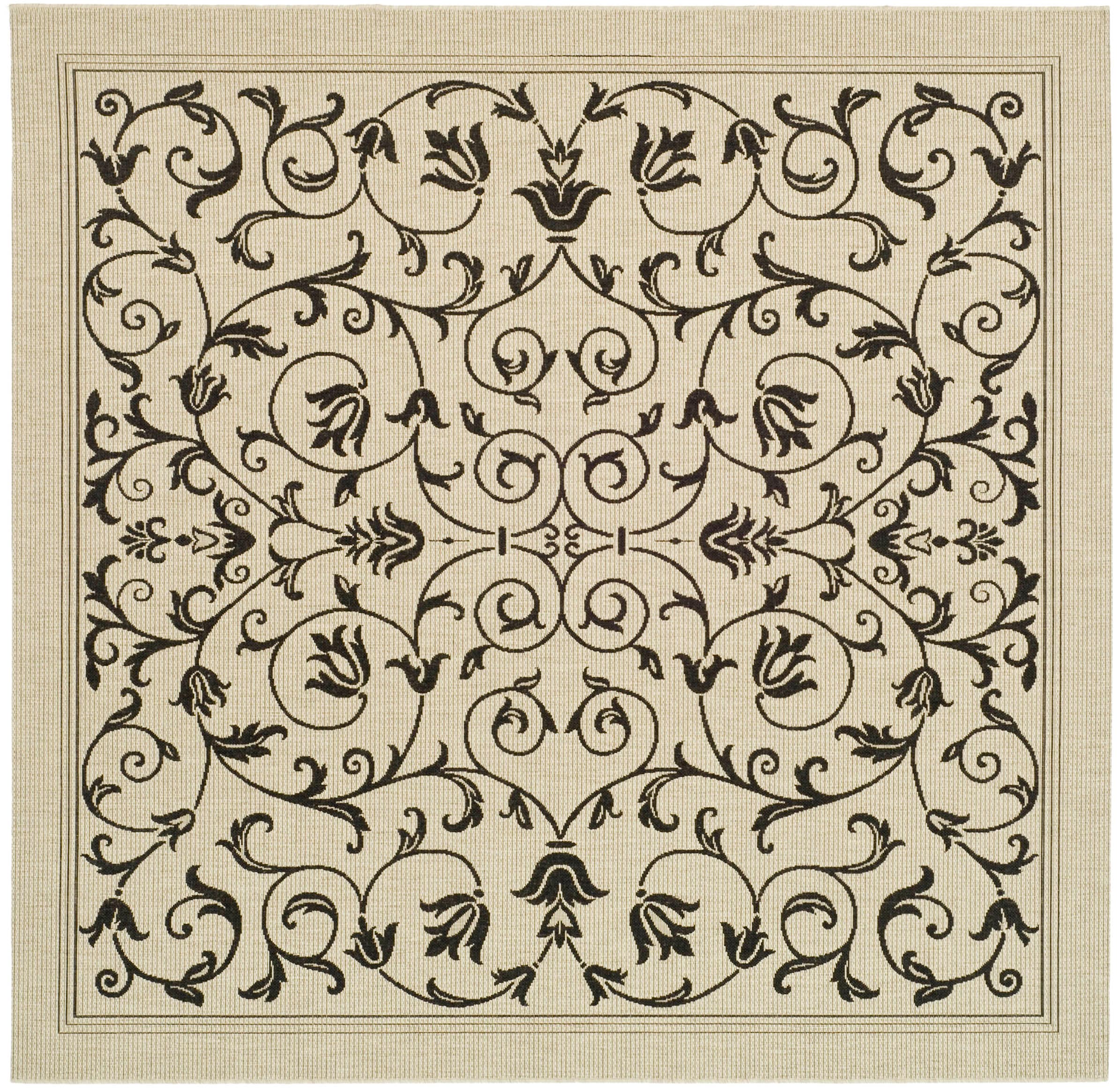 Courtyard 2098 Sand/Blk 8 X 8 Area Rug