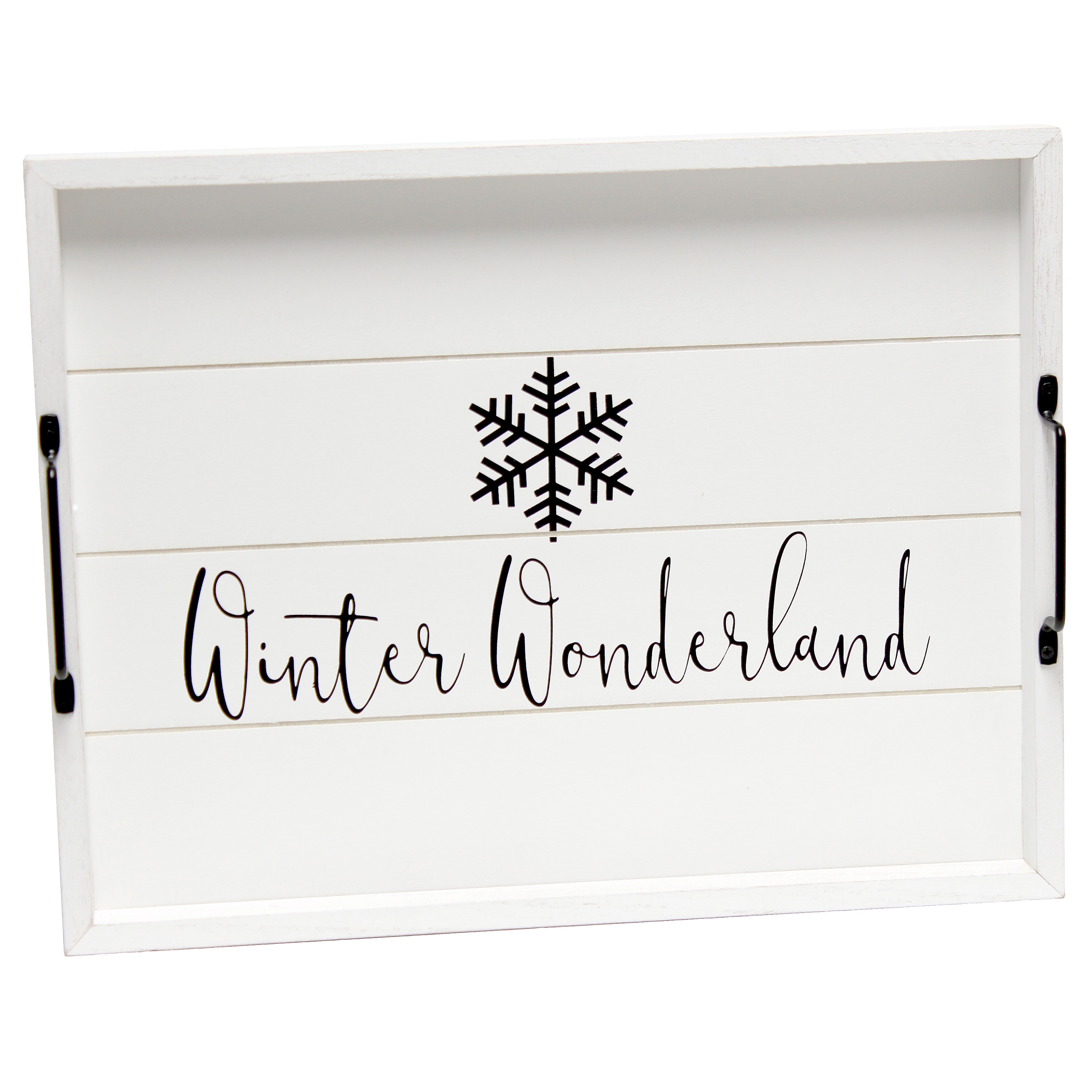 Elegant Designs HG2000-WWW 15.5-in x 12-in White Wash Rectangle Serving Tray