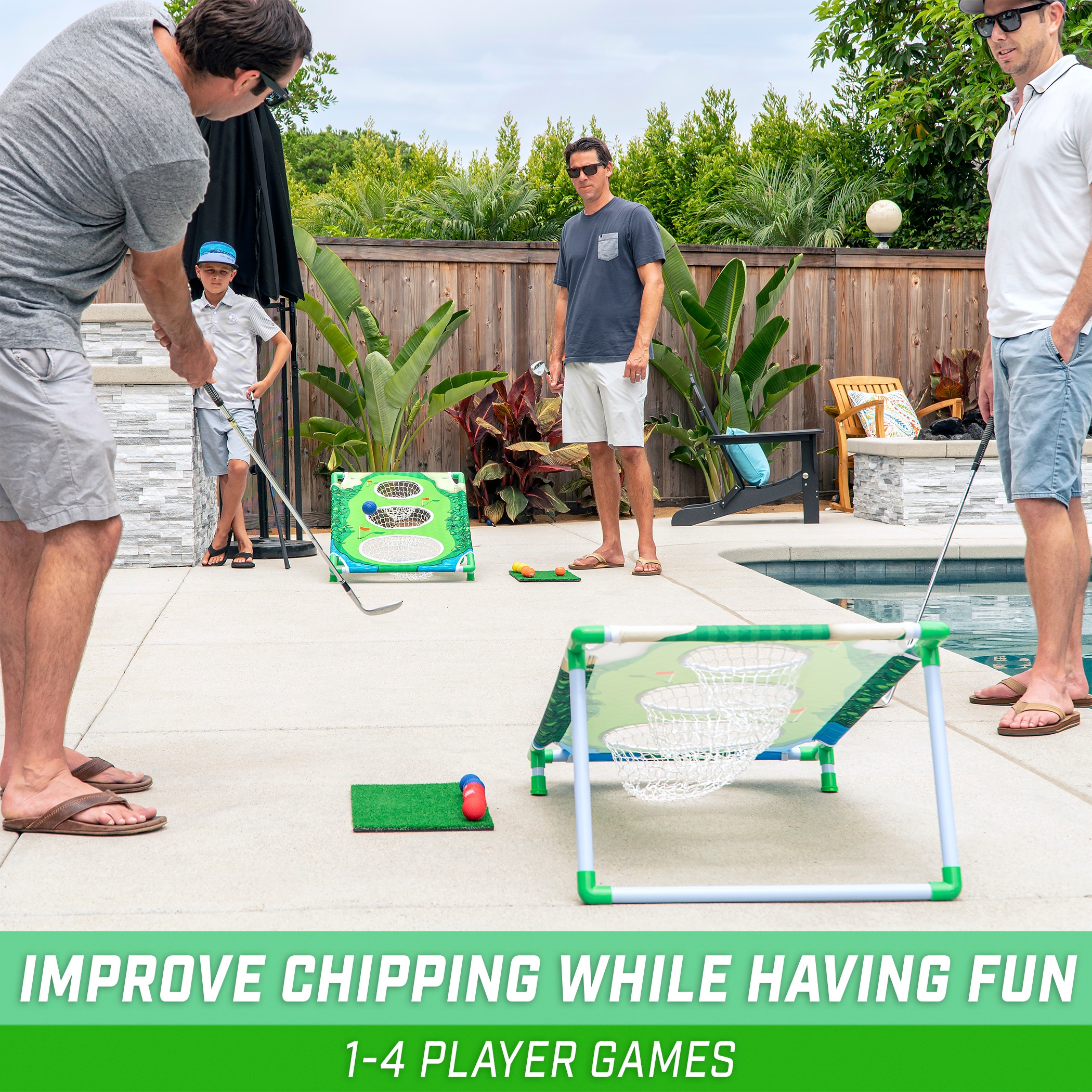 GoSports BattleChip Backyard Golf Cornhole Game