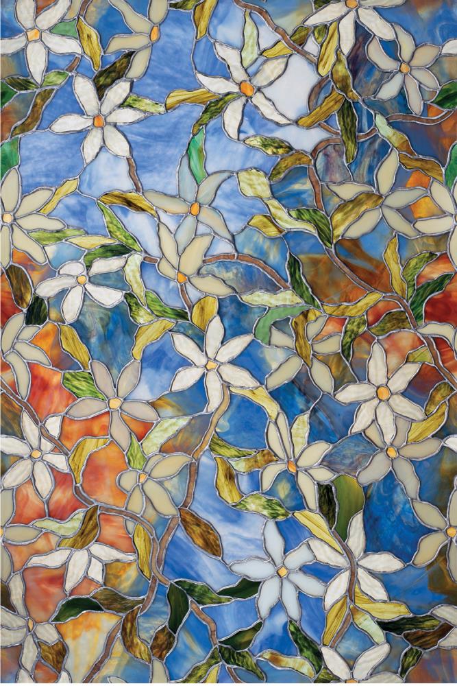 Artscape Clematis 24 In X 36 In Clematis Stained Glass Applique Window Film At