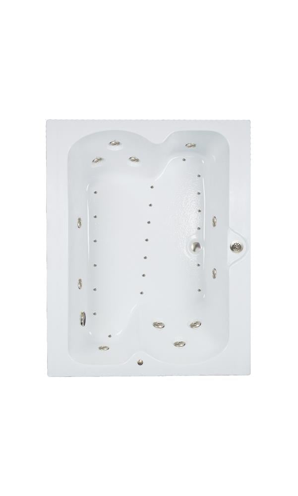 WaterTECH C6048 ELITE BONE Designer 48-in x 60-in Bone Acrylic Drop-In Whirlpool and Air Bath Combination Tub Drain (Reversible Drain)