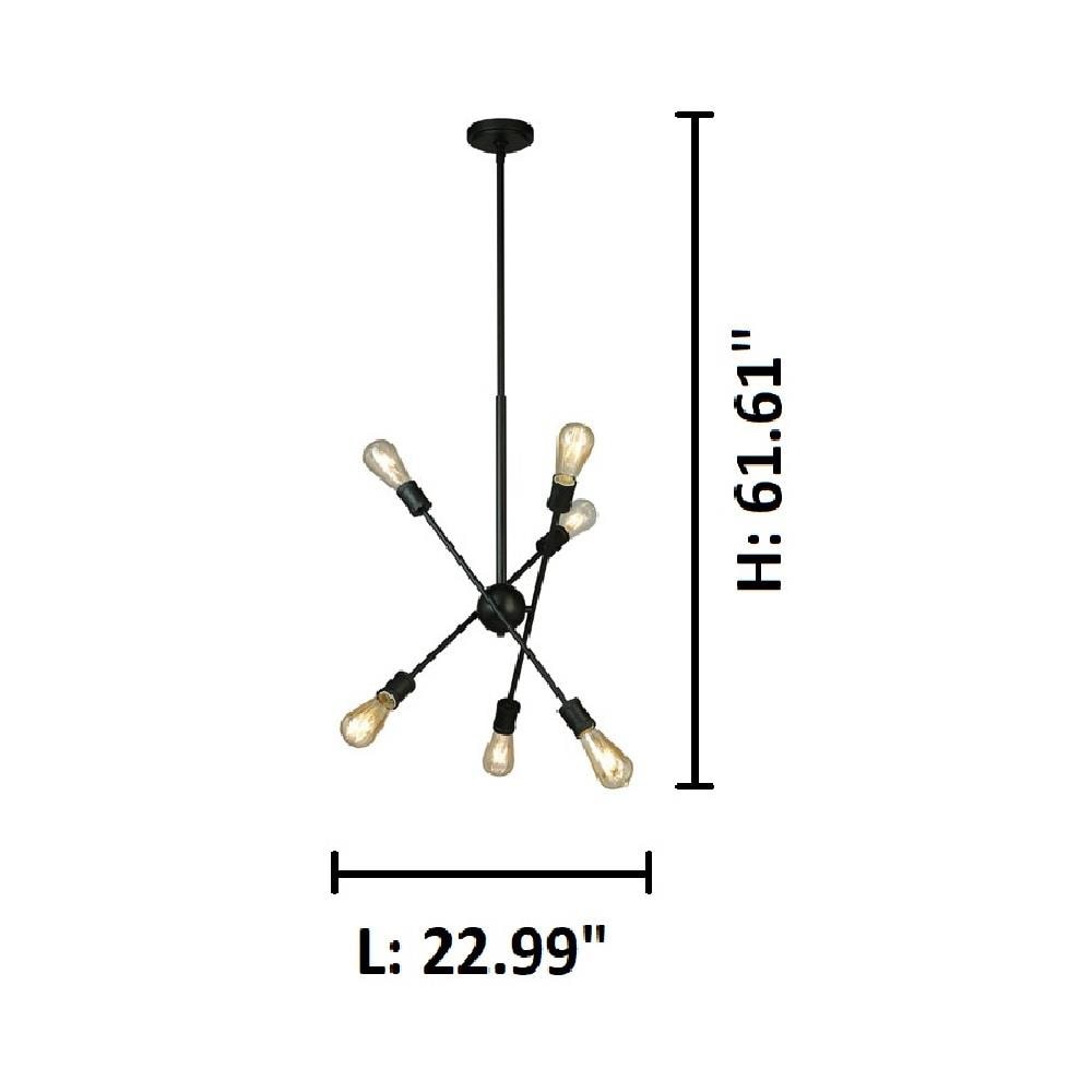 EGLO Etris Row 6-Light Black Transitional Linear Large Hanging Pendant ...