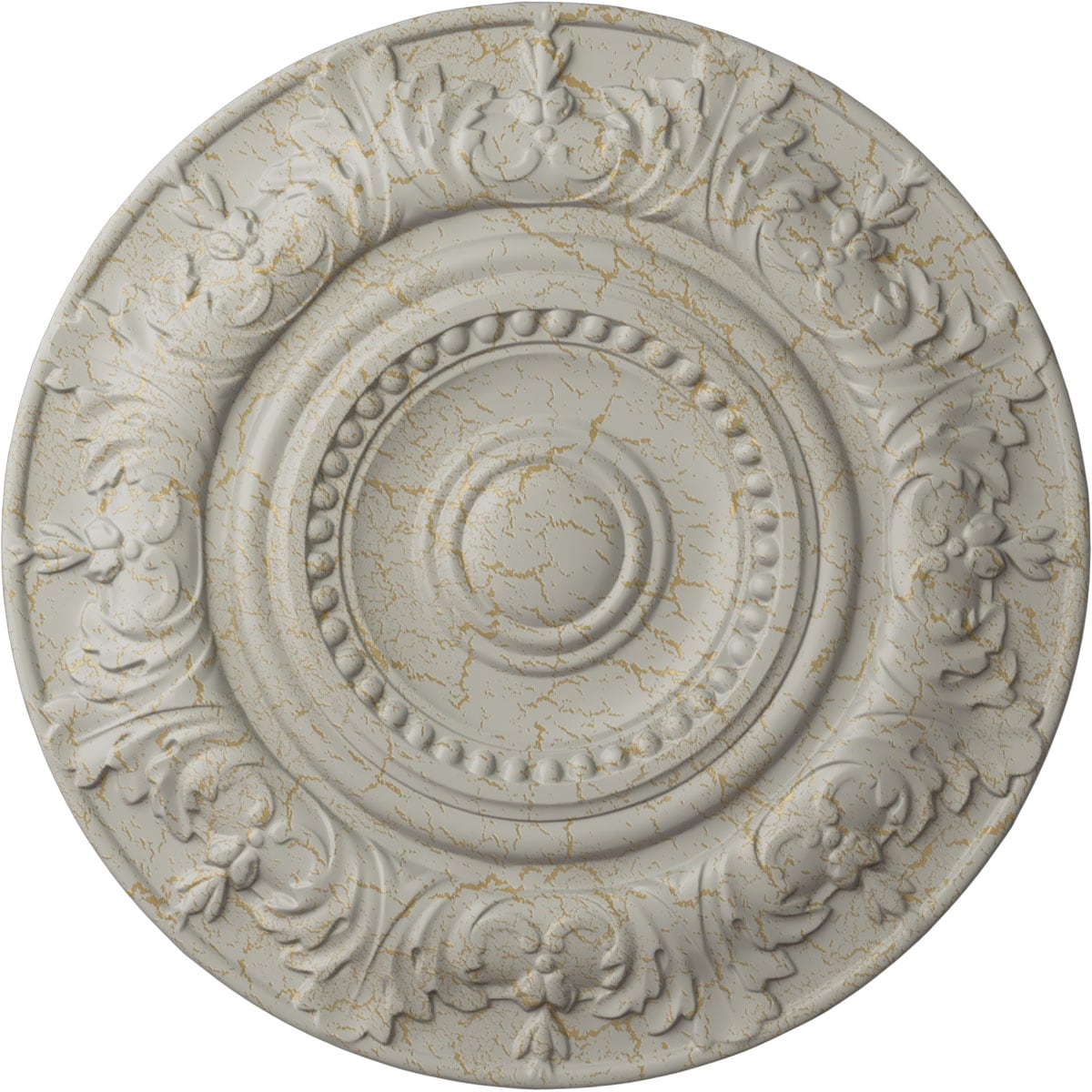 Ekena Millwork CM20BXPCC Biddix 20.875-in W x 20.875-in L Painted Pot Of Cream Crackle Polyurethane Whole Ceiling Medallion