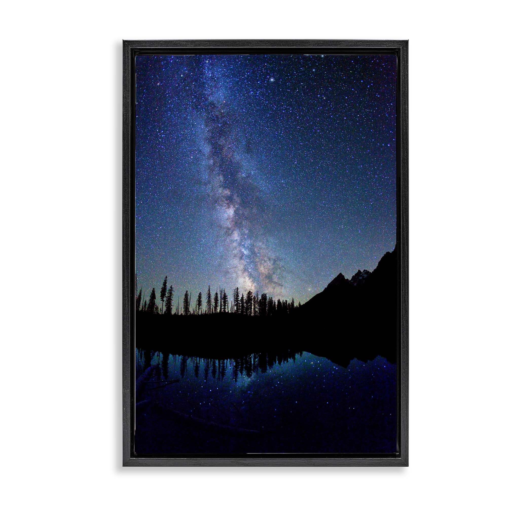 Stupell Industries BT-404-FFB-16X24 Nebula Reflection in Lake Black Framed Floater Canvas Wall Art By Royce Bair 17 x 25