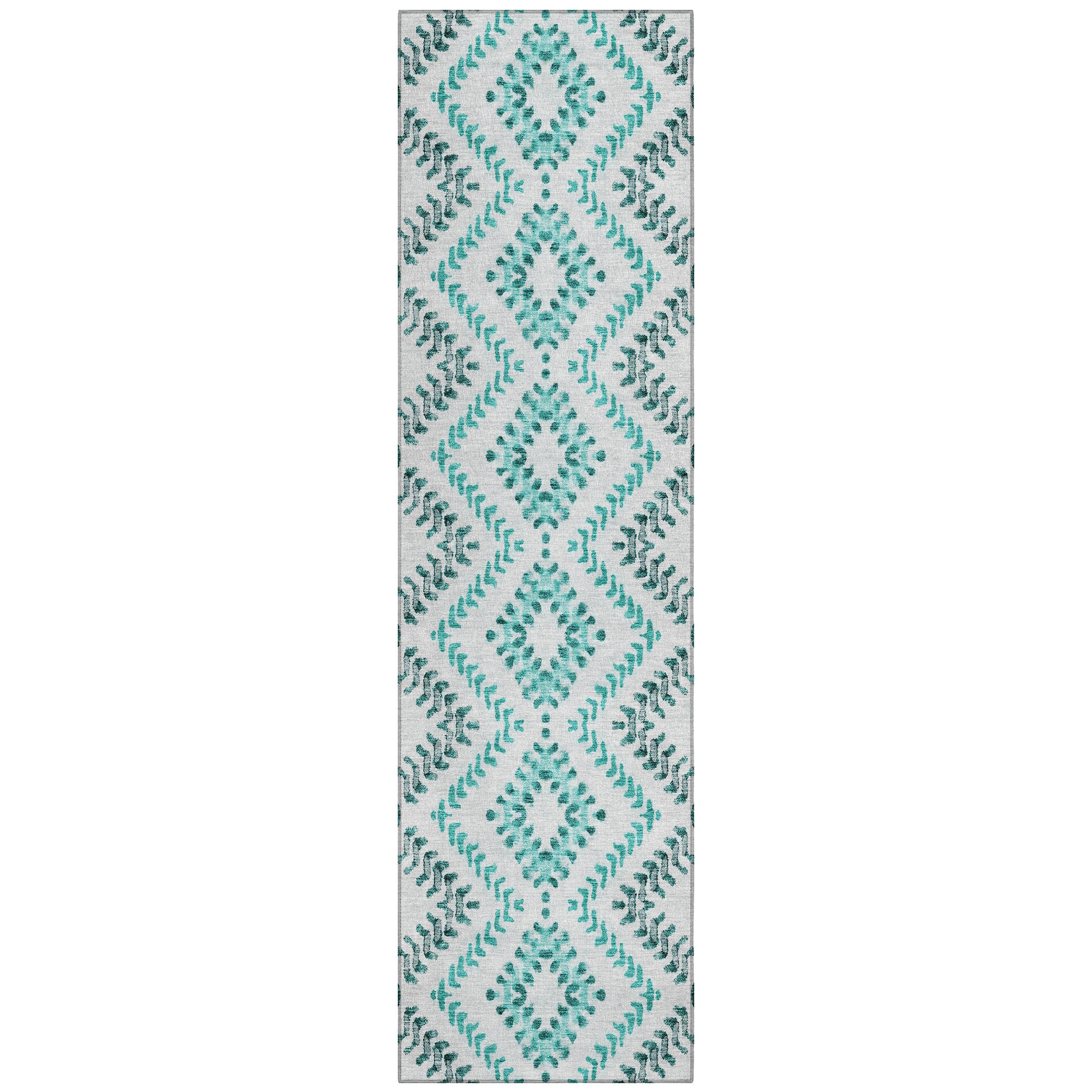 Addison Rugs ACN684TE2X8 Chantille ACN684TE 2 x 7 (ft) Polyester Teal Rectangular Indoor/Outdoor Geometric Machine washable Area rug
