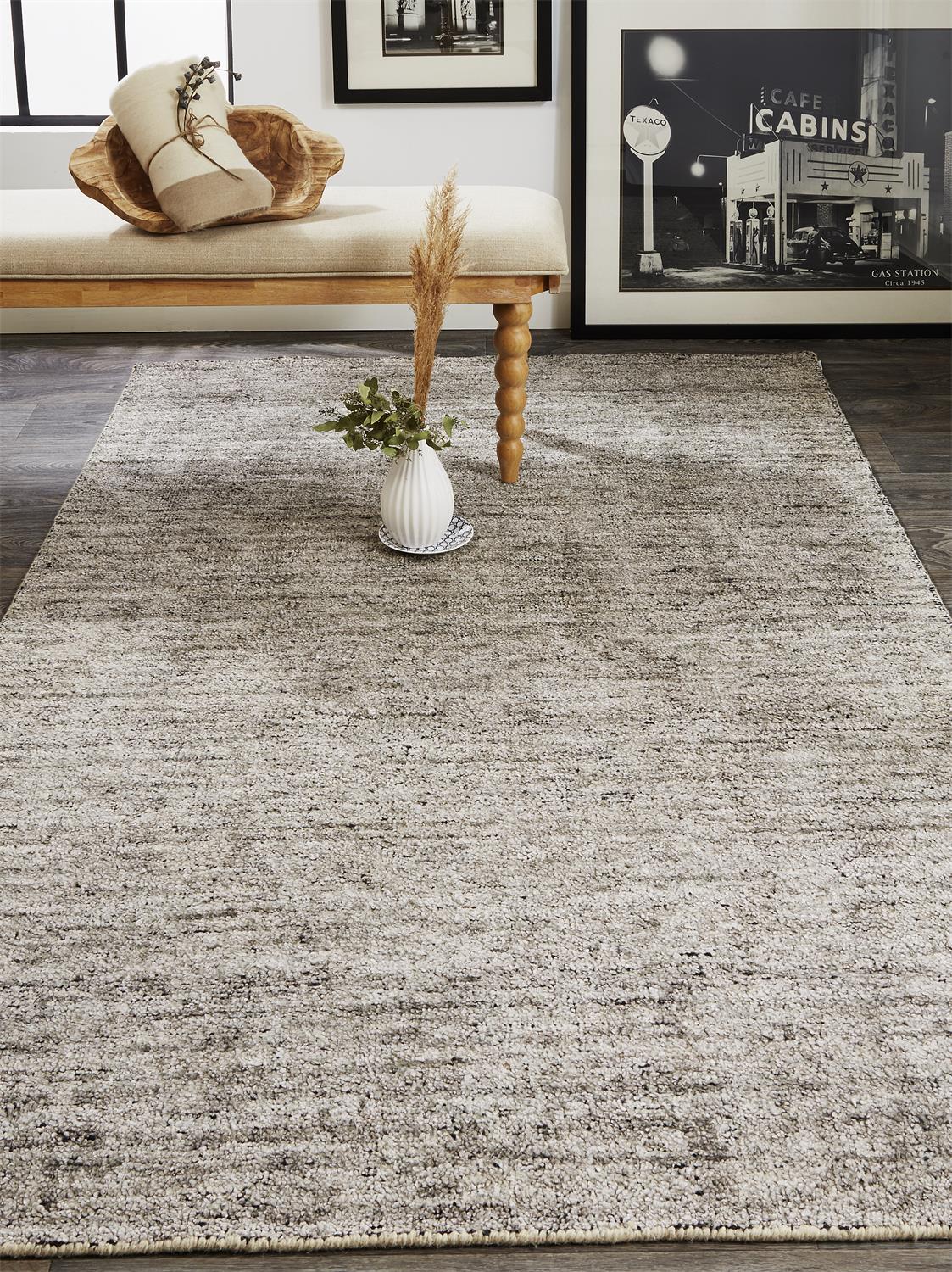 Room Envy 888R6701GRY000P00 Legros 2 x 3 (ft) Loomed Polypropylene Gray/Charcoal Gray Rectangular Indoor Solid Farmhouse/Cottage Area rug
