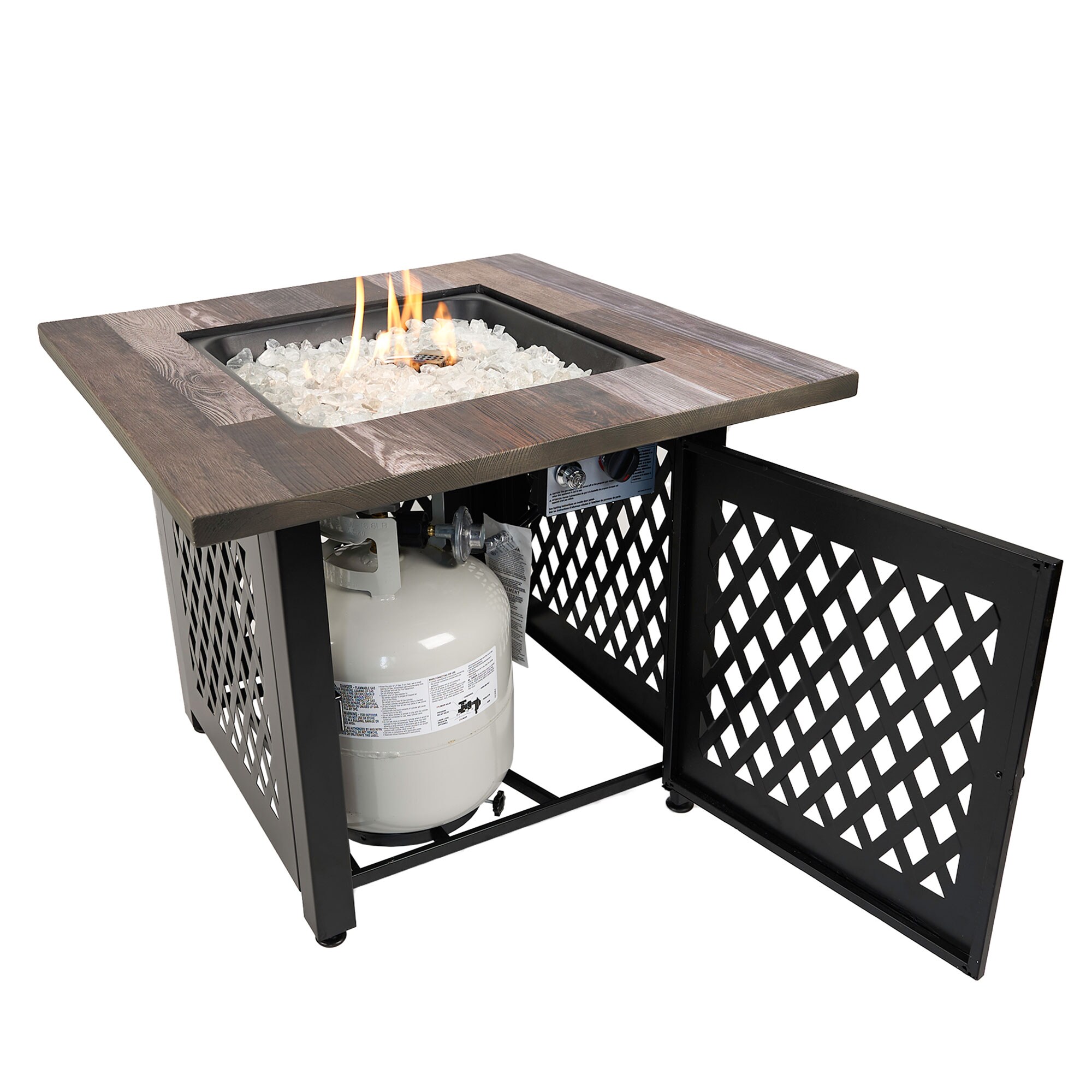 Endless Summer 30-in W Brown Steel Square Tabletop Propane Gas Fire Pit ...