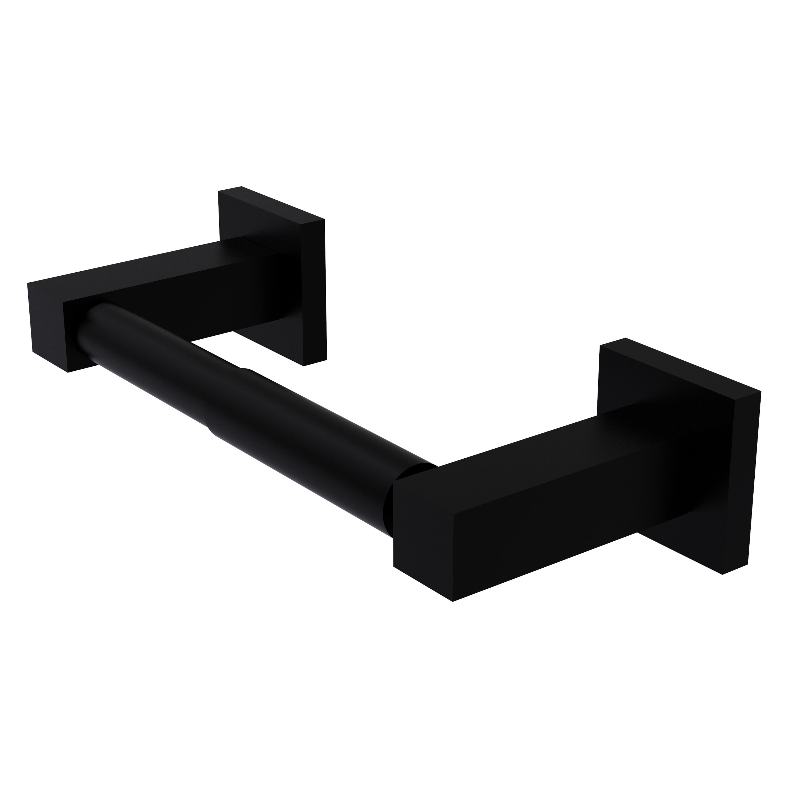 Allied Brass MT-24-BKM Montero Matte Black Wall mount Double post Toilet Paper Holder 1 -Rolls with Storage